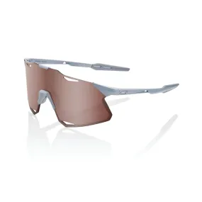 100% Hypercraft Glasses Matt Stone Grey / HiPER Crimson Silver Mirror Lens