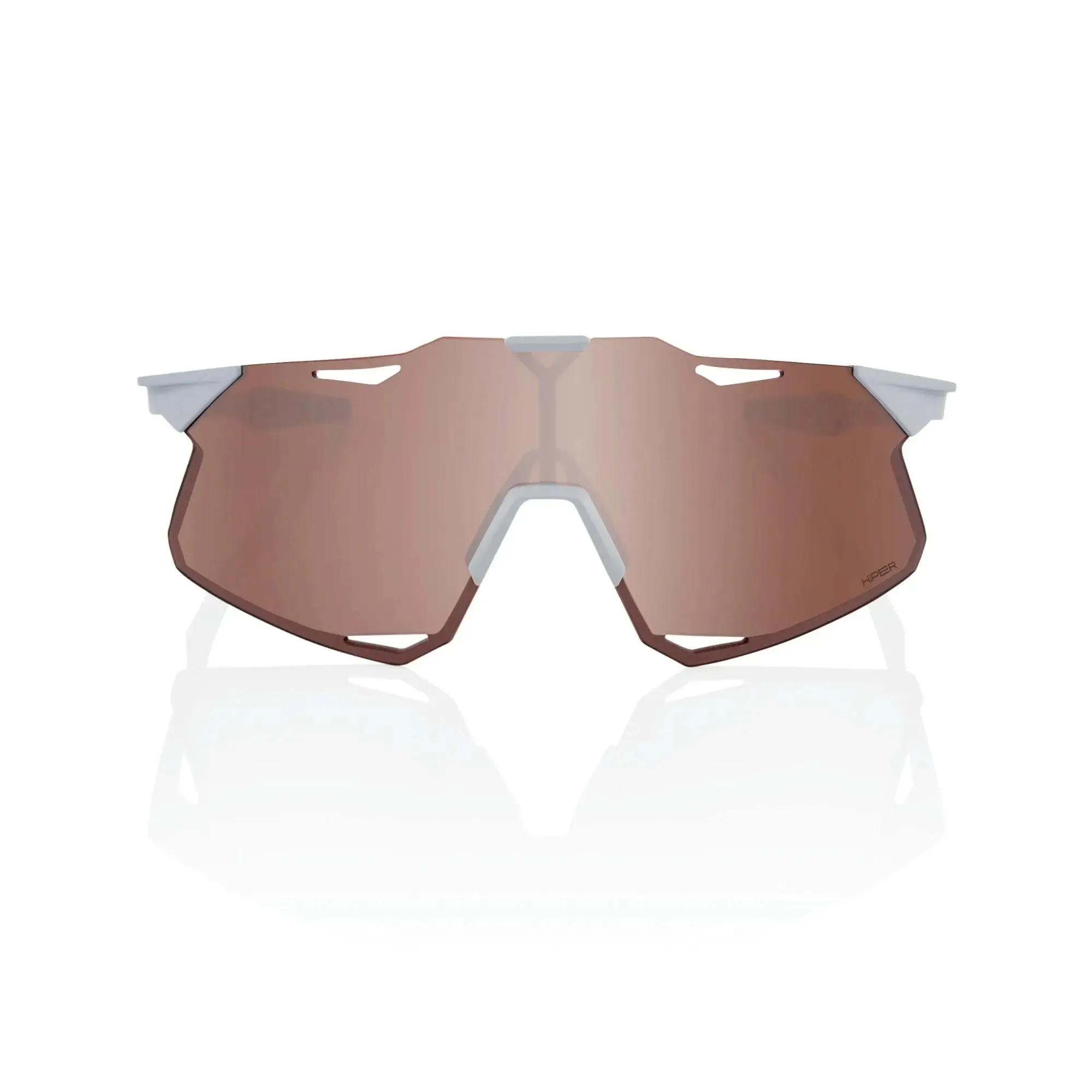 100% Hypercraft Glasses Matt Stone Grey / HiPER Crimson Silver Mirror Lens