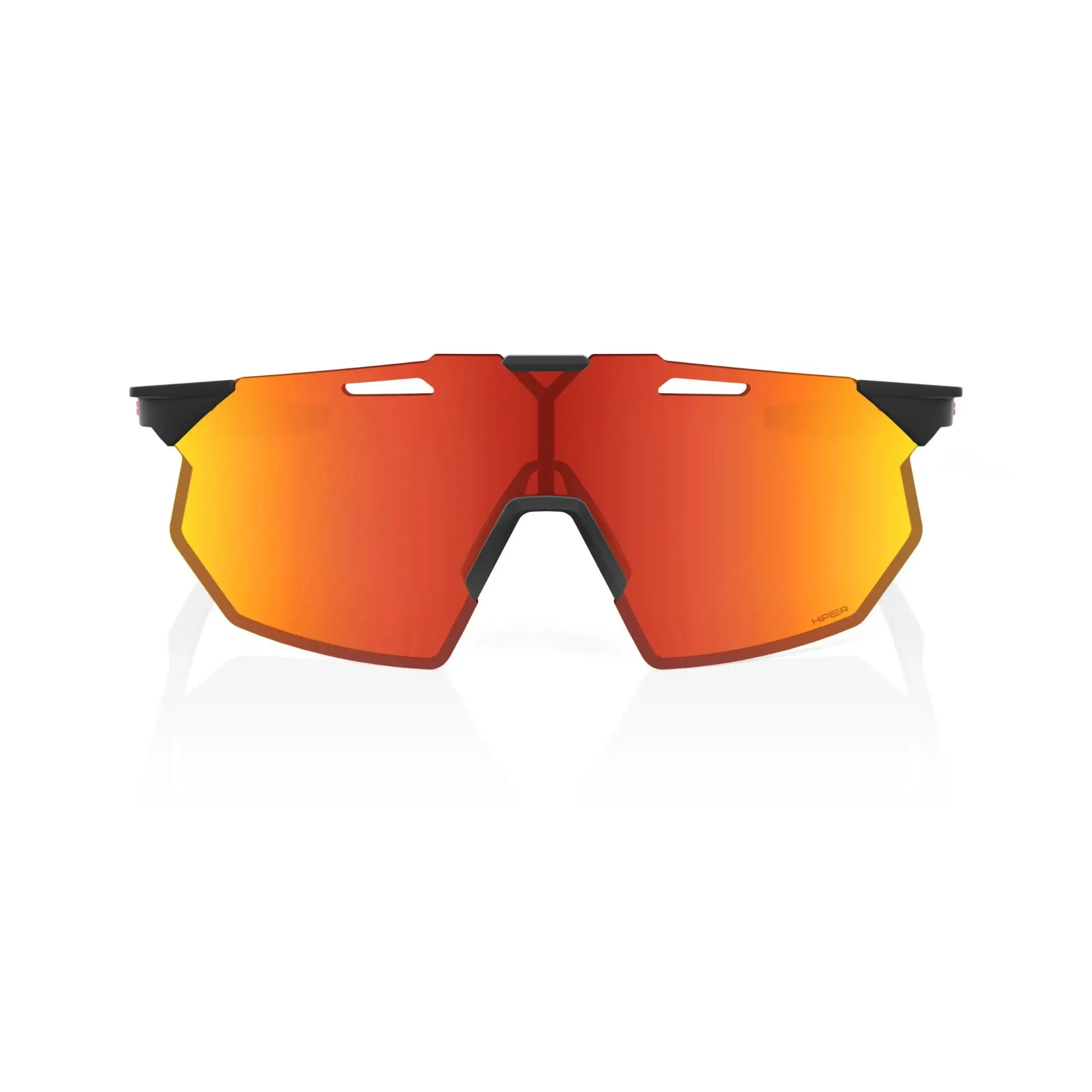 100% Hypercraft SQ Glasses Soft Tact Black/HiPER Red Multilayer Mirror Lens
