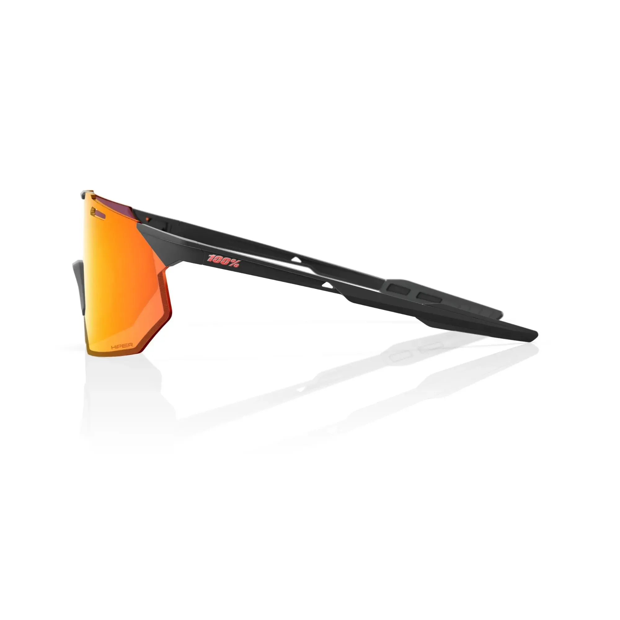 100% Hypercraft SQ Glasses Soft Tact Black/HiPER Red Multilayer Mirror Lens