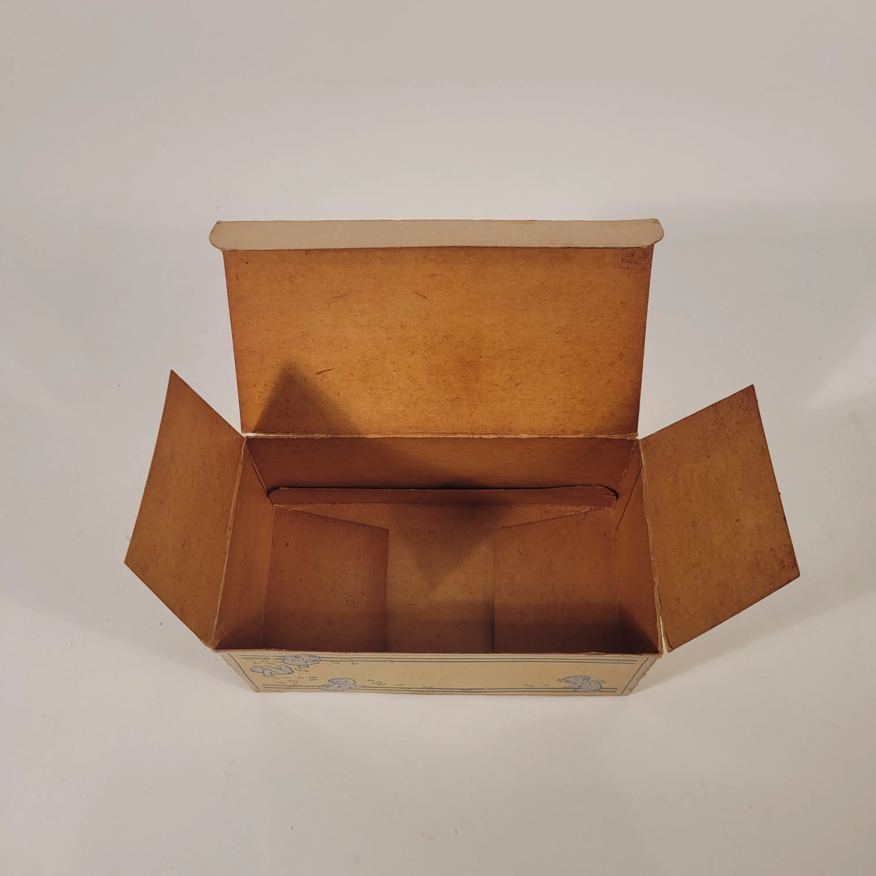 1921 Antique Van's Velvet Ice Cream Cardboard, Waxed Box, Cherubs