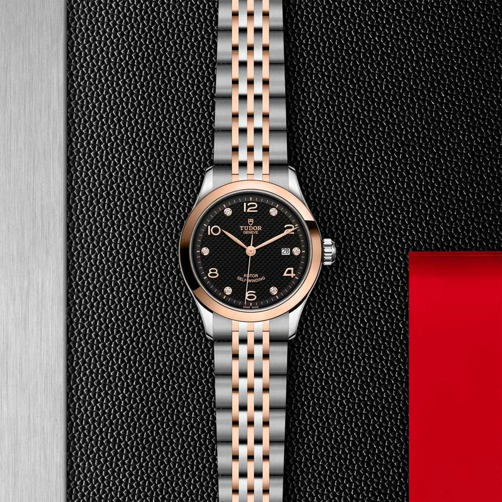 1926 28MM STEEL AND ROSE GOLD