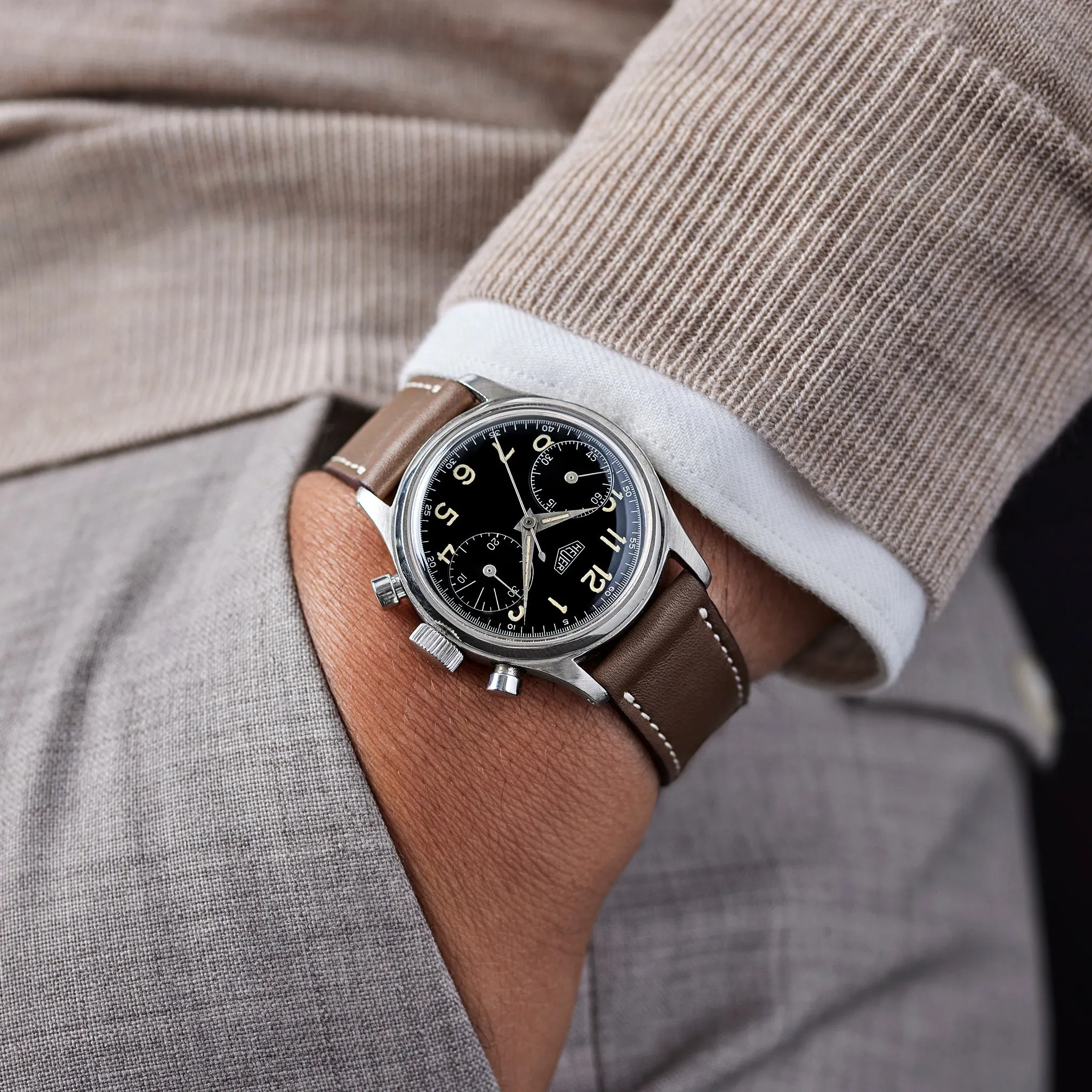 1940s Heuer 'Big Eyes' Chronograph Ref. 2406