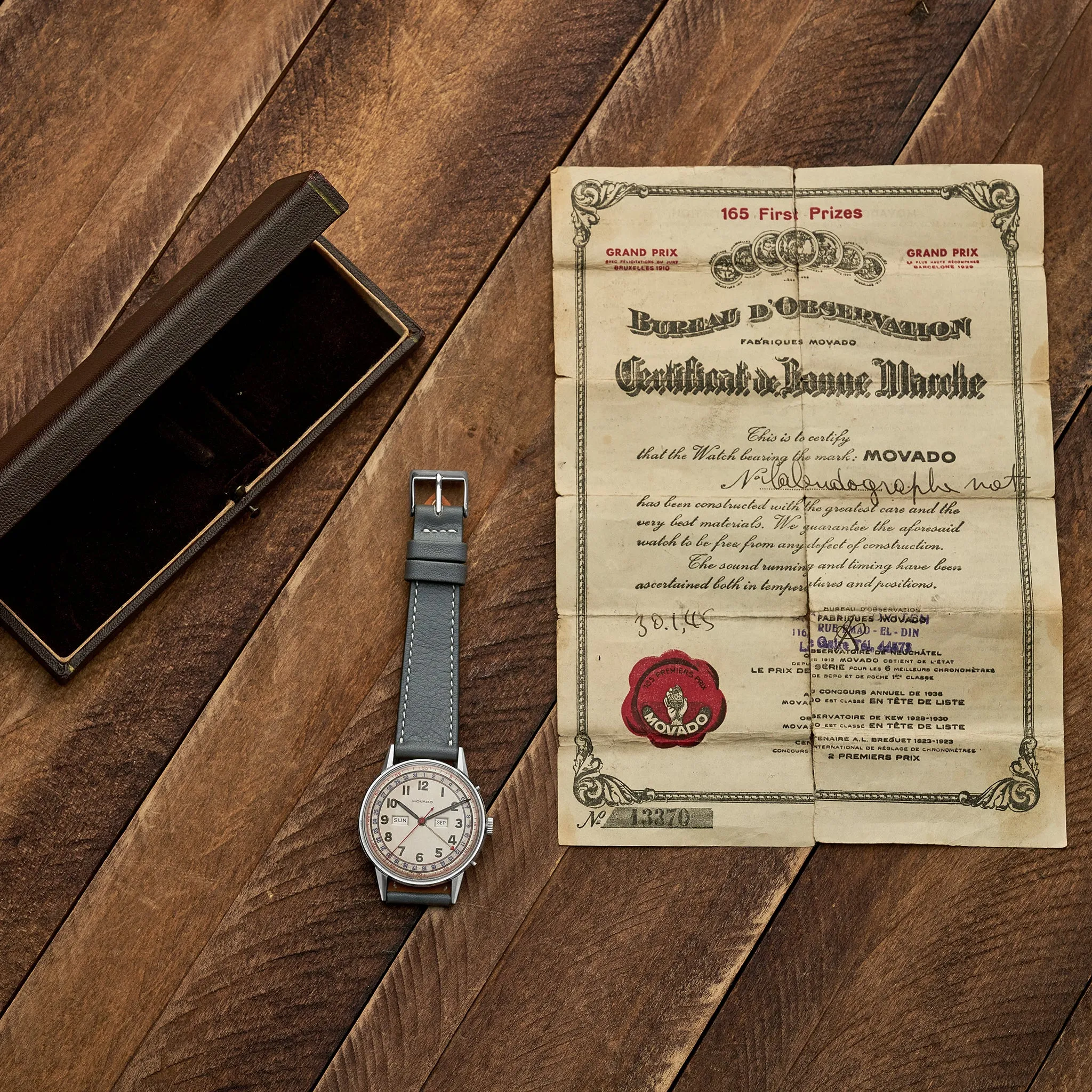 1940s Movado 'Calendograph' Ref. 14826 With Box And Papers