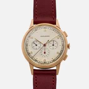 1940s Movado M95 Chronograph Ref. 49036 In 14k Yellow Gold
