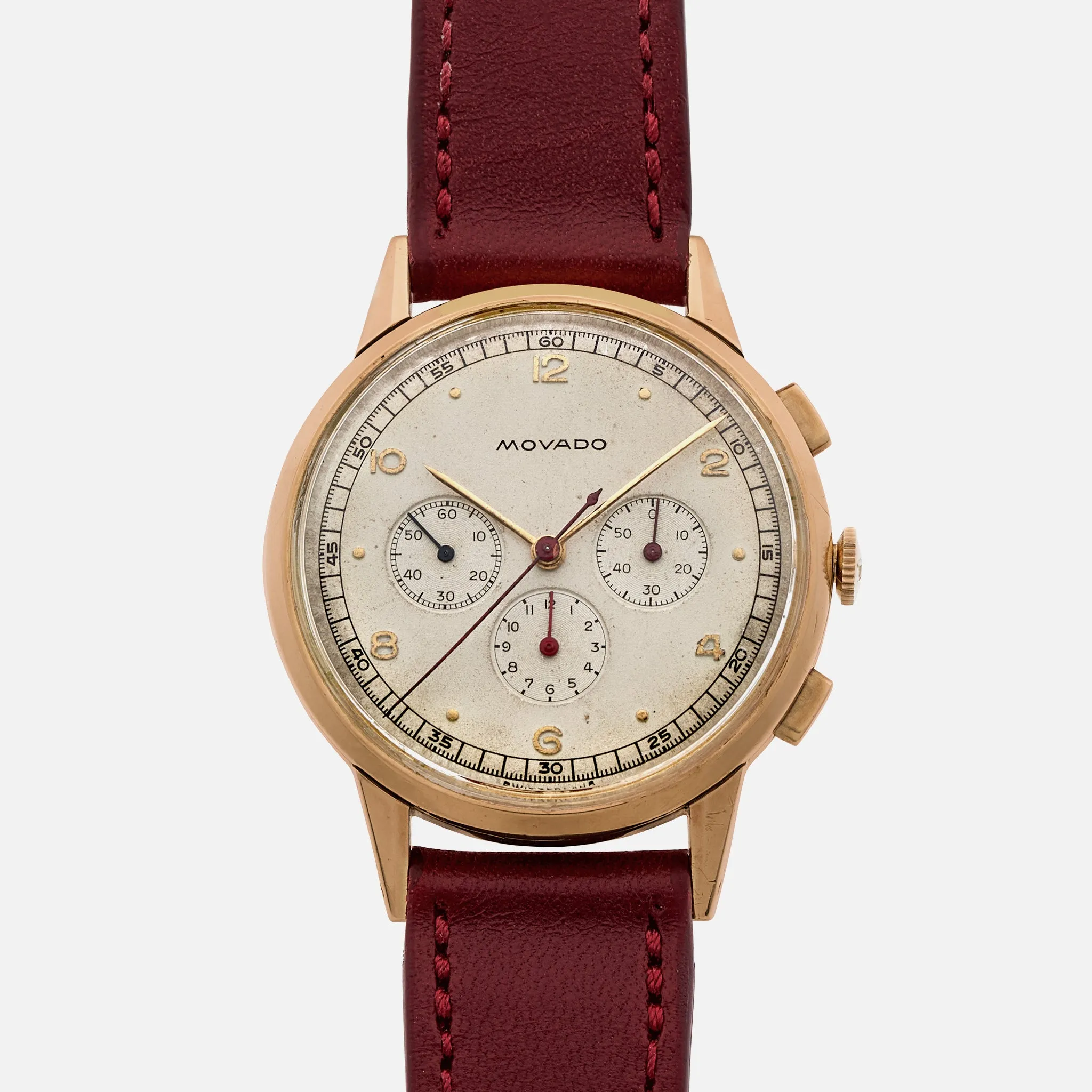 1940s Movado M95 Chronograph Ref. 49036 In 14k Yellow Gold