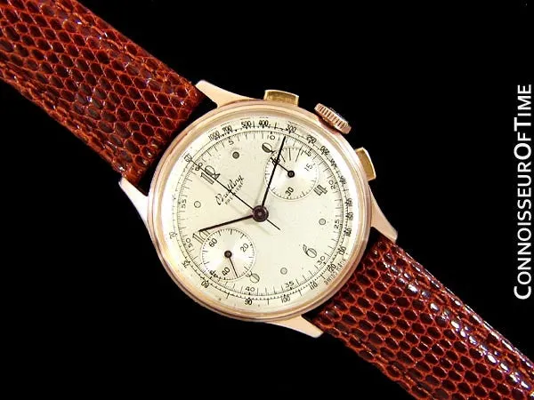 1945 Breitling Vintage Aviator's Ref. 760 Mens Chronograph Watch - 18K Rose Gold