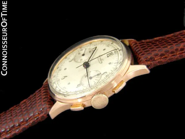 1945 Breitling Vintage Aviator's Ref. 760 Mens Chronograph Watch - 18K Rose Gold