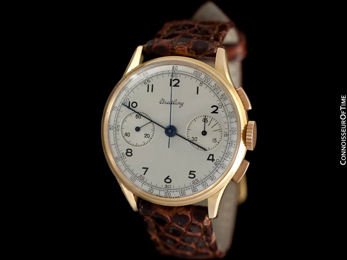 1948 Breitling Vintage Aviator's Ref. 760 Mens Chronograph Watch - 18K Rose Gold