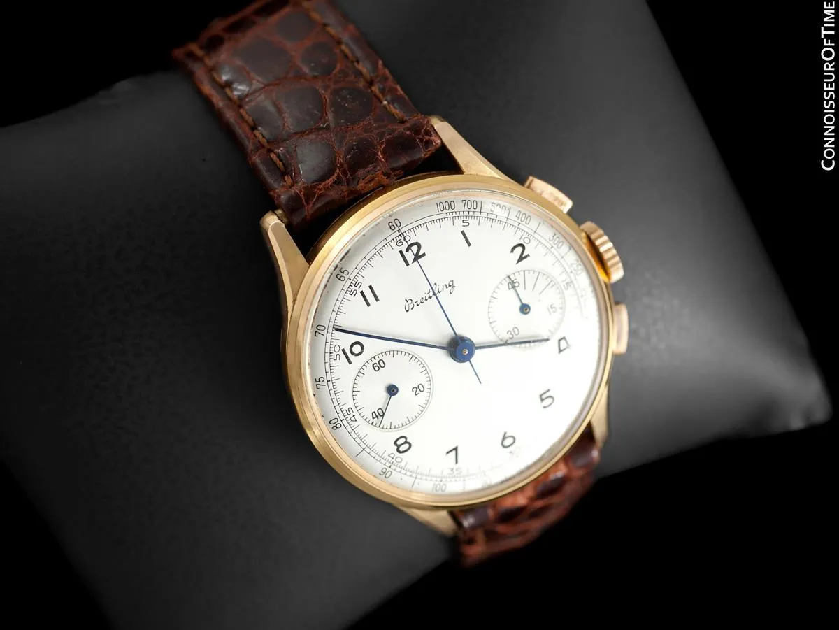 1948 Breitling Vintage Aviator's Ref. 760 Mens Chronograph Watch - 18K Rose Gold