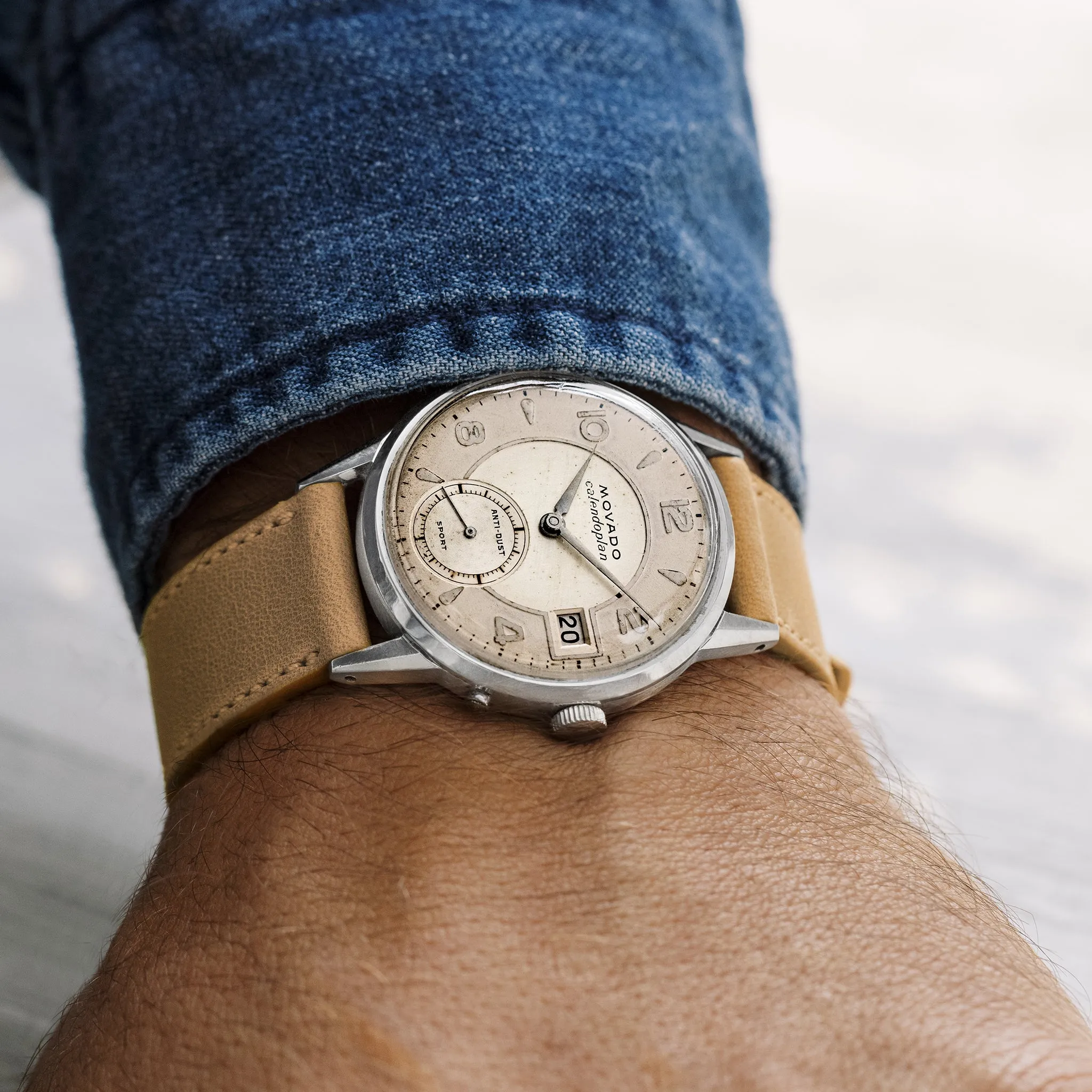 1950s Movado Calendoplan 'Anti-Dust Sport'