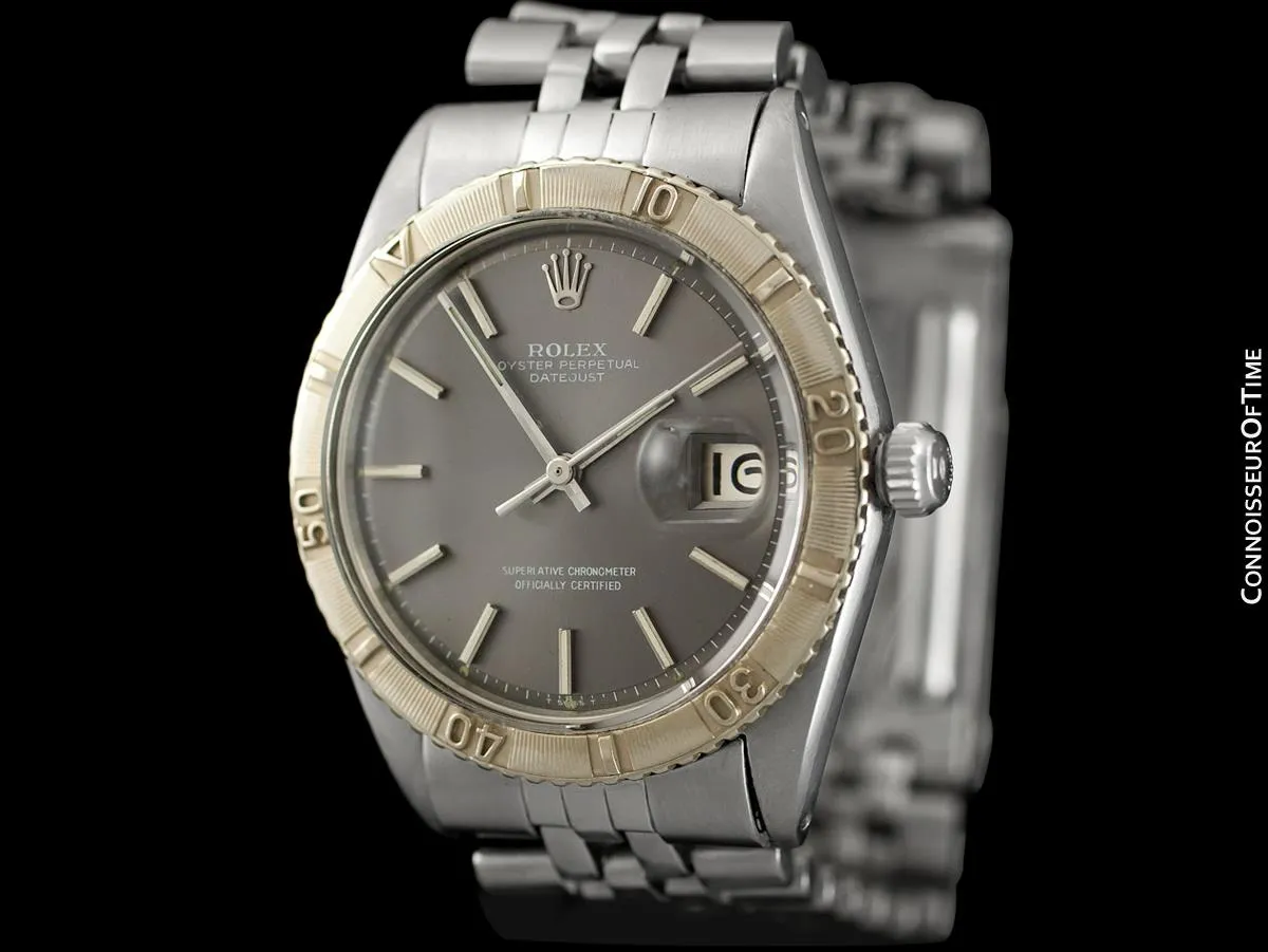1969 Rolex Vintage Turn-O-Graph Thunderbird Datejust Mens Watch, 1625 - Stainless Steel & 18K White Gold