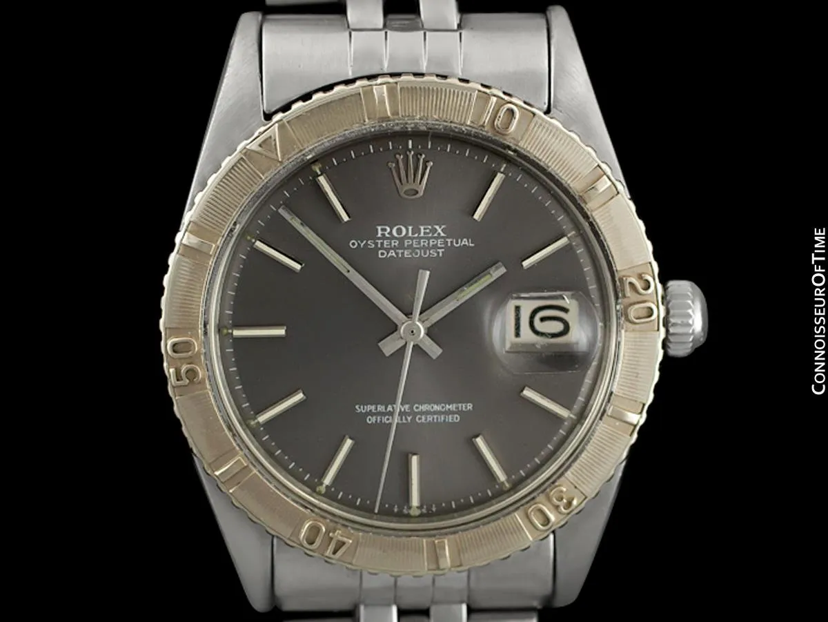 1969 Rolex Vintage Turn-O-Graph Thunderbird Datejust Mens Watch, 1625 - Stainless Steel & 18K White Gold