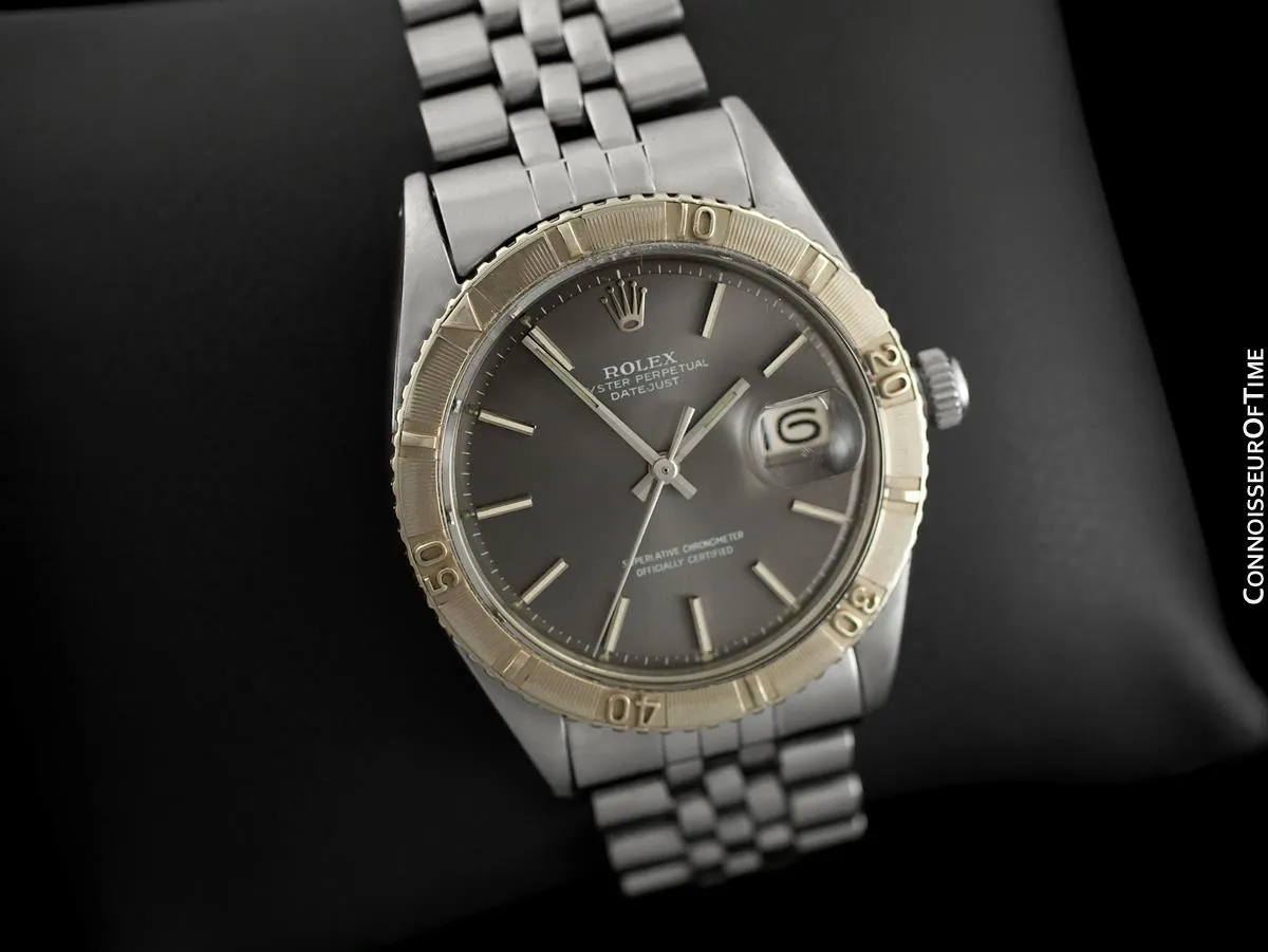 1969 Rolex Vintage Turn-O-Graph Thunderbird Datejust Mens Watch, 1625 - Stainless Steel & 18K White Gold
