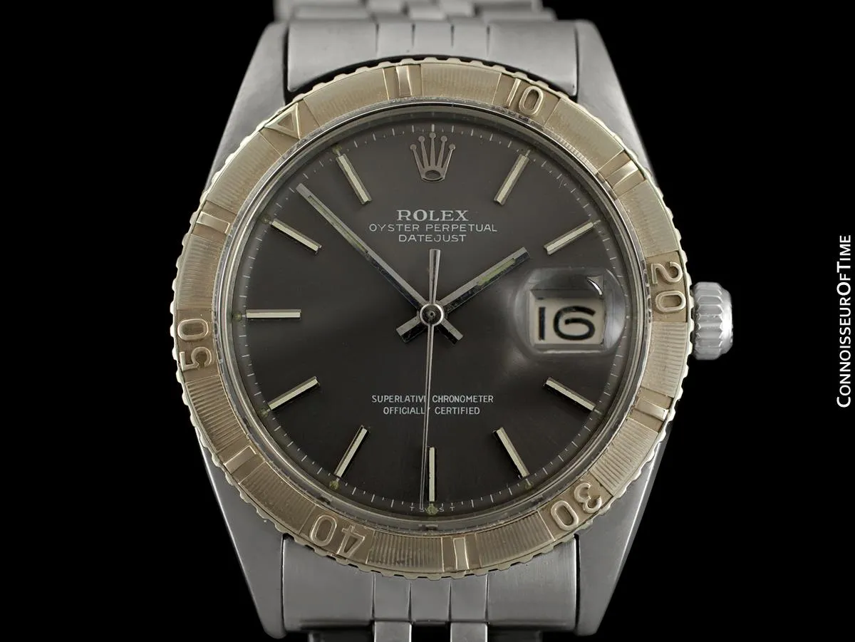 1969 Rolex Vintage Turn-O-Graph Thunderbird Datejust Mens Watch, 1625 - Stainless Steel & 18K White Gold