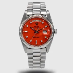 1973 Rolex Day Date Sunset Red Stella Diamond Dial Ref. 1803