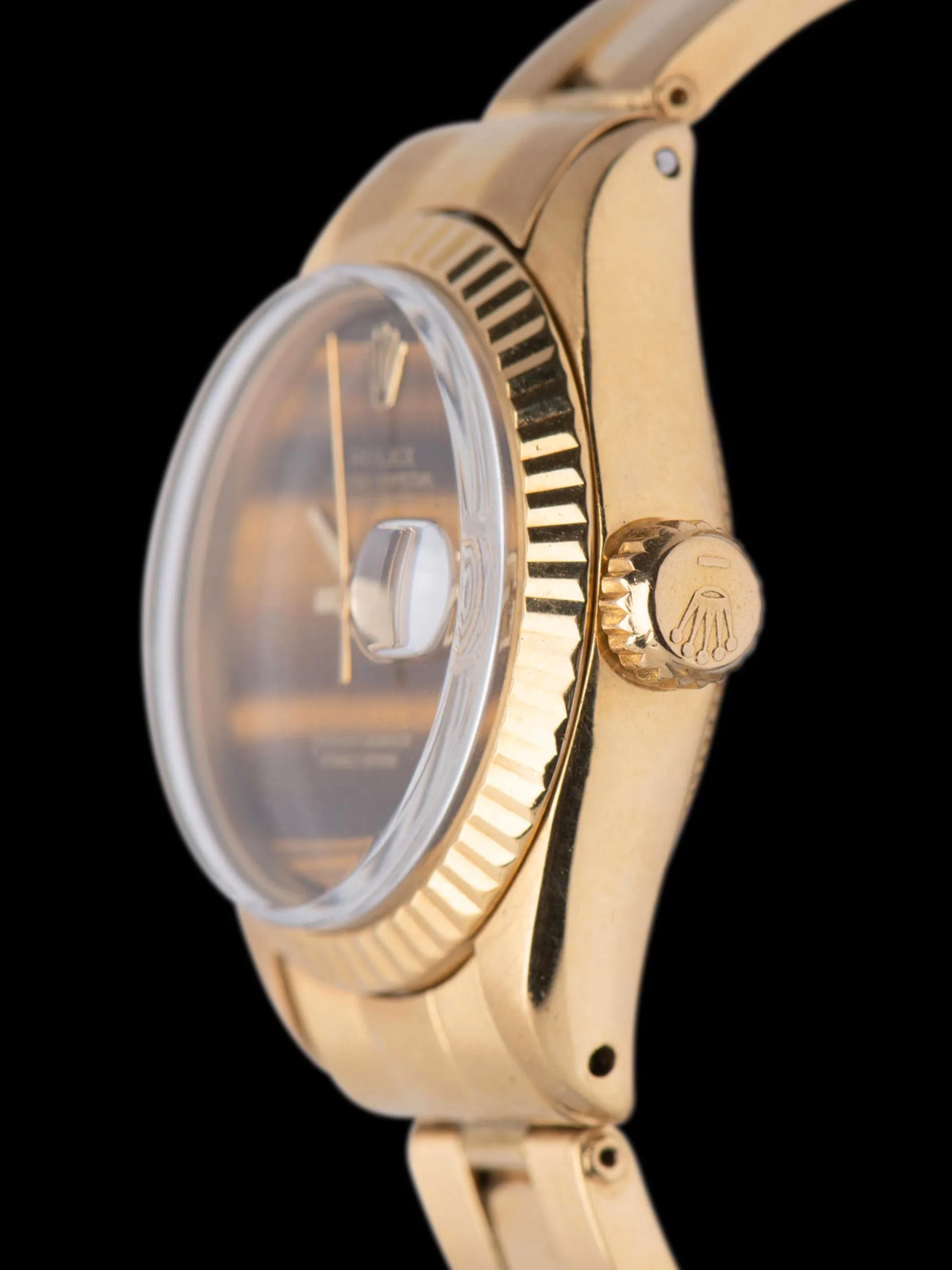 1979 Rolex Ladies Datejust 18K YG (Ref. 6917) Tiger Eye Stone Dial W/ Box & Papers