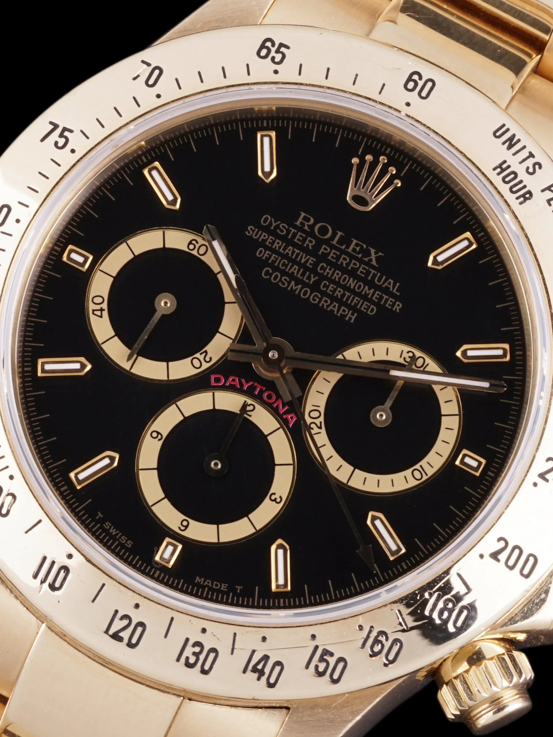 1991 Rolex Zenith Daytona (Ref. 16528) 18k YG Black Dial W/ Box & Hangtag