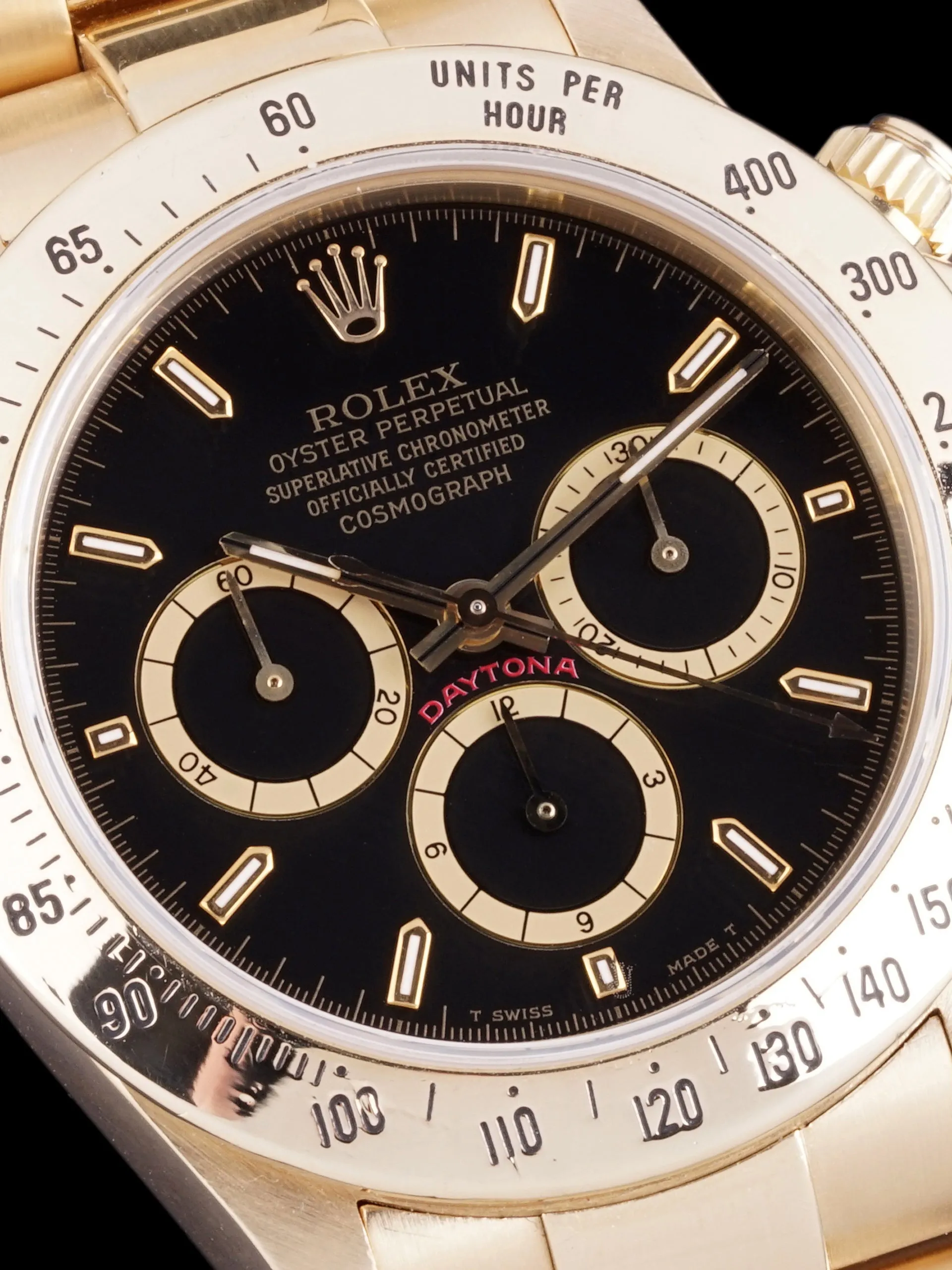 1991 Rolex Zenith Daytona (Ref. 16528) 18k YG Black Dial W/ Box & Hangtag