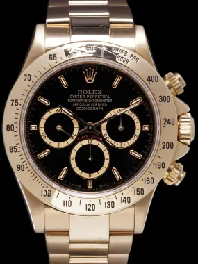 1991 Rolex Zenith Daytona (Ref. 16528) 18k YG Black Dial W/ Box & Hangtag