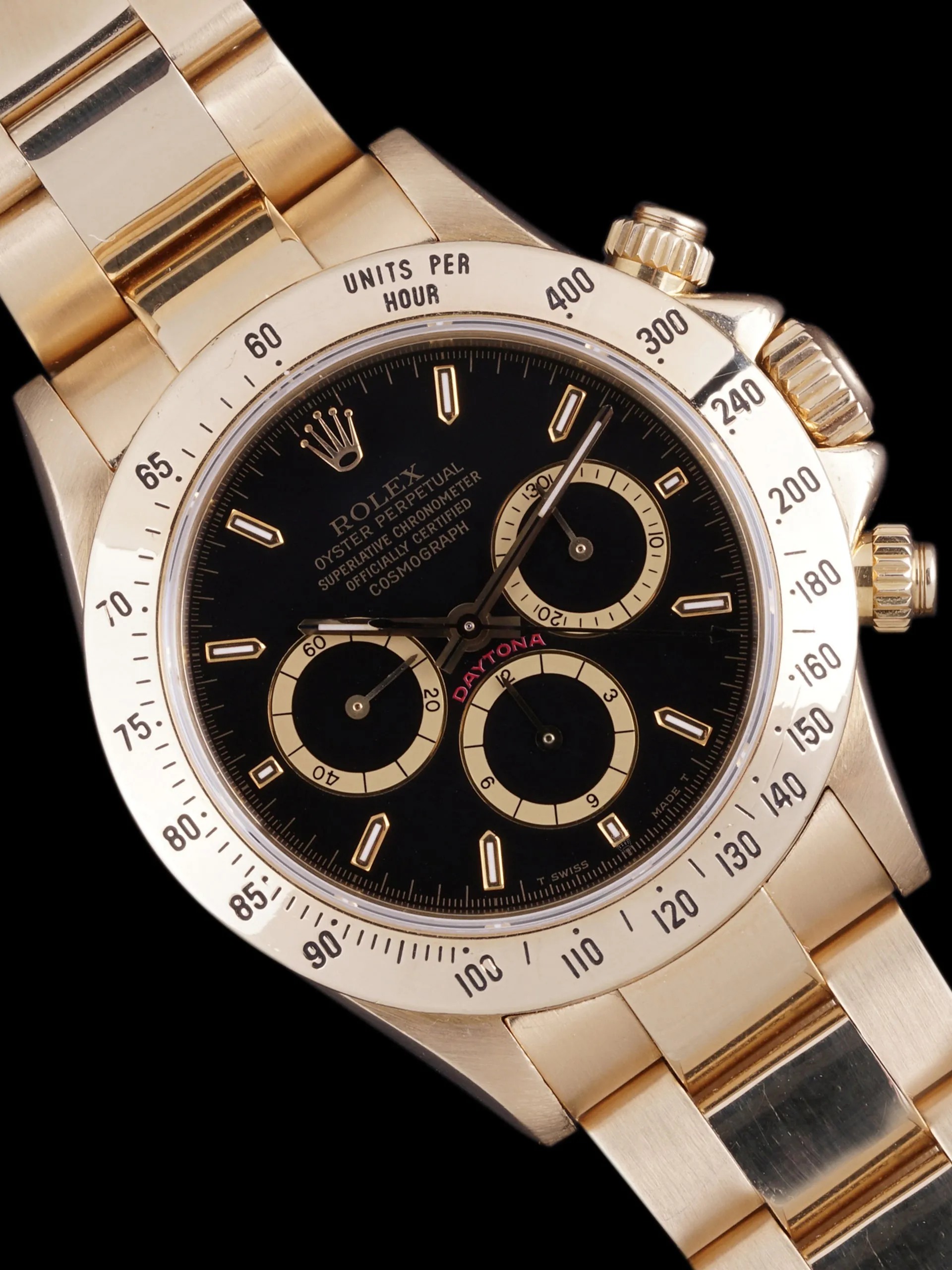 1991 Rolex Zenith Daytona (Ref. 16528) 18k YG Black Dial W/ Box & Hangtag