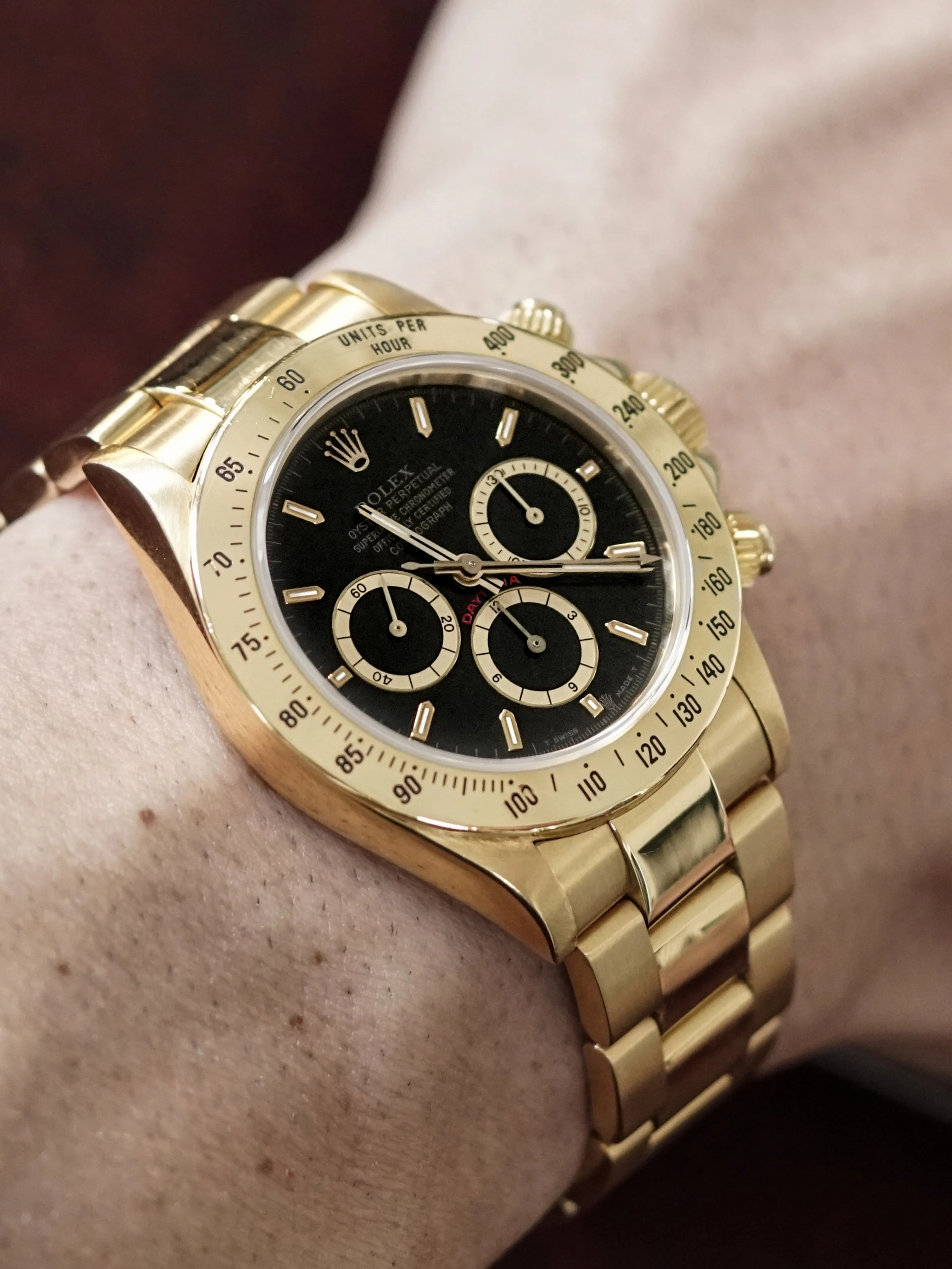 1991 Rolex Zenith Daytona (Ref. 16528) 18k YG Black Dial W/ Box & Hangtag