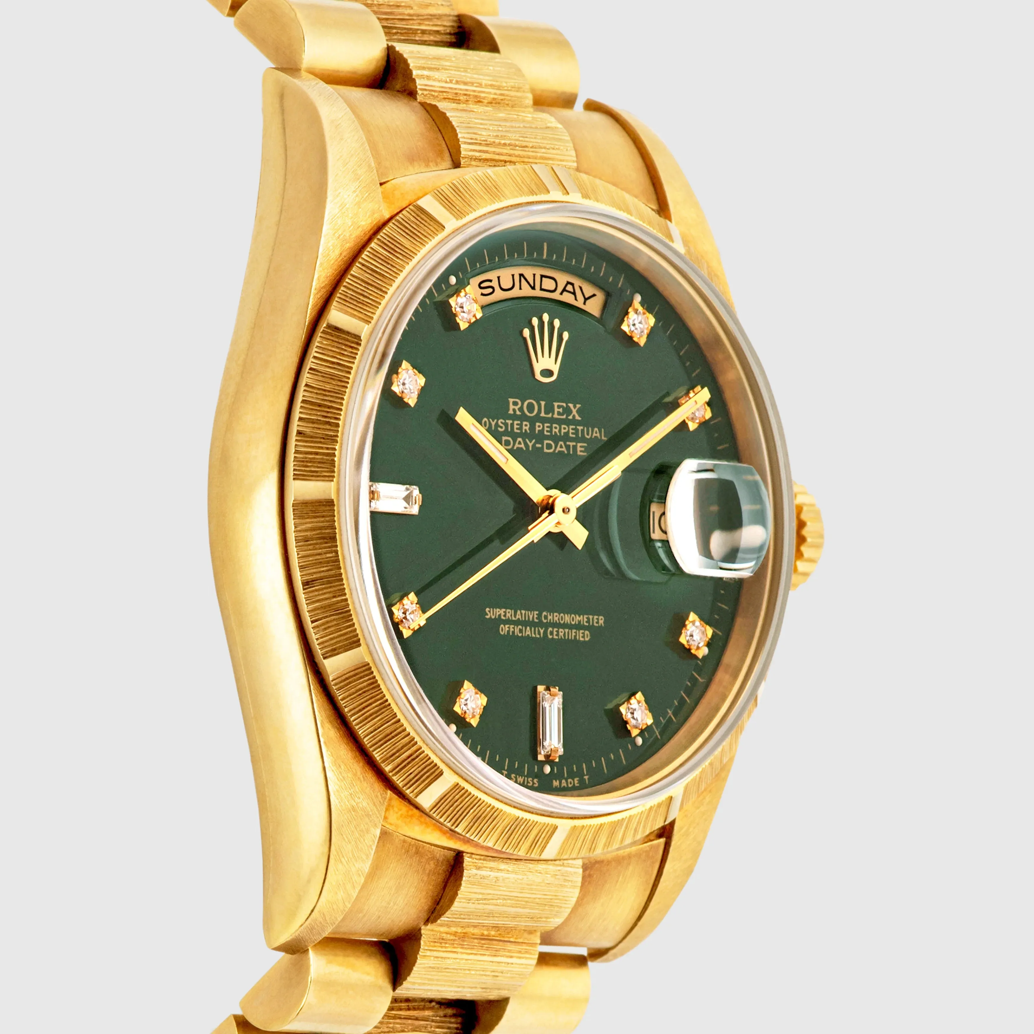 1994 Rolex Day Date British Racing Green Stella Diamond Dial Ref. 18248
