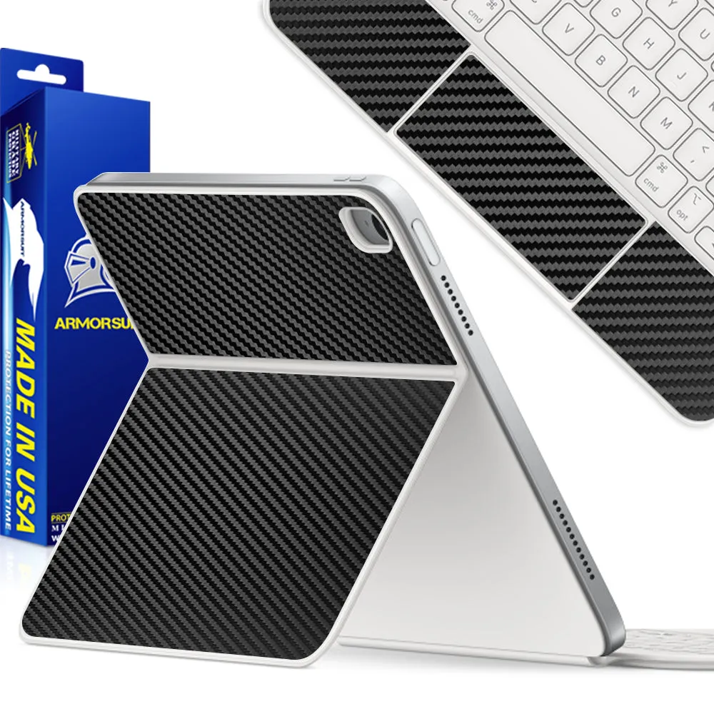 [2 Pack] Armorsuit MilitaryShield Black Carbon Fiber Skin Wrap Film for Magic Keyboard Folio for iPad (10th Generation) - Anti-Bubble Film