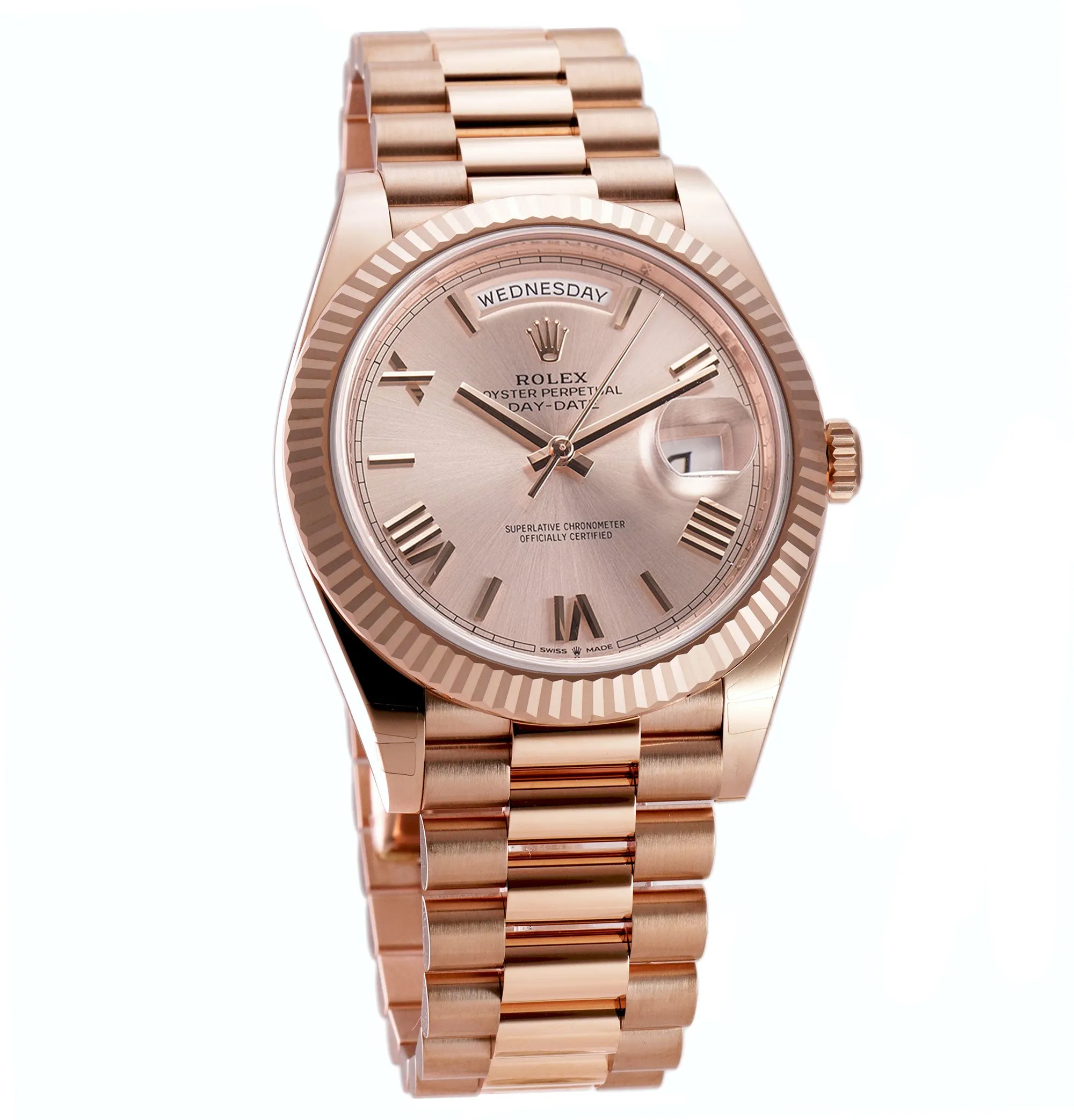 40mm 18k Everose Gold President Sundust Roman Dial