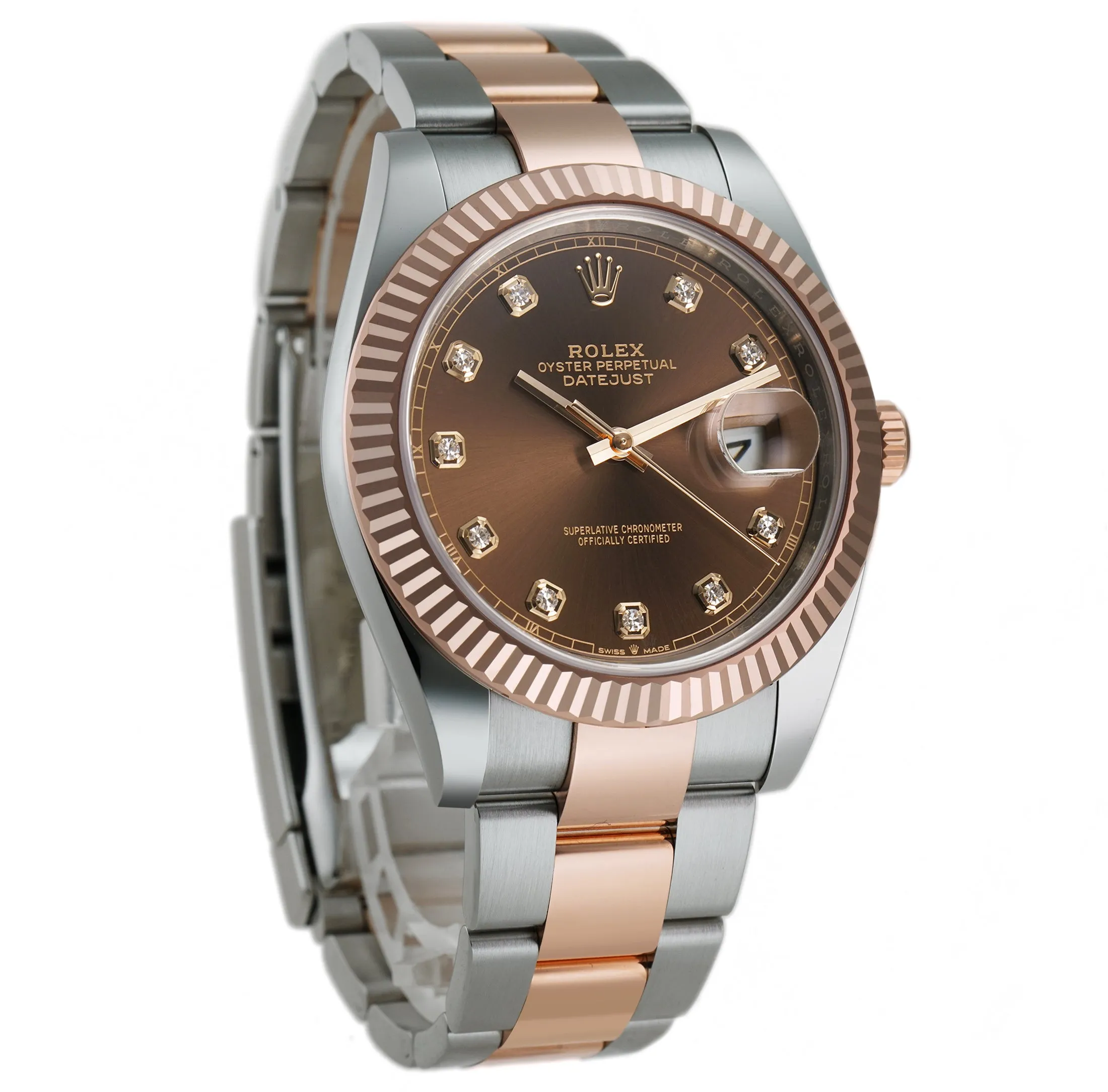 41mm Steel & Everose Gold Chocolate Diamond Dial Oyster Bracelet