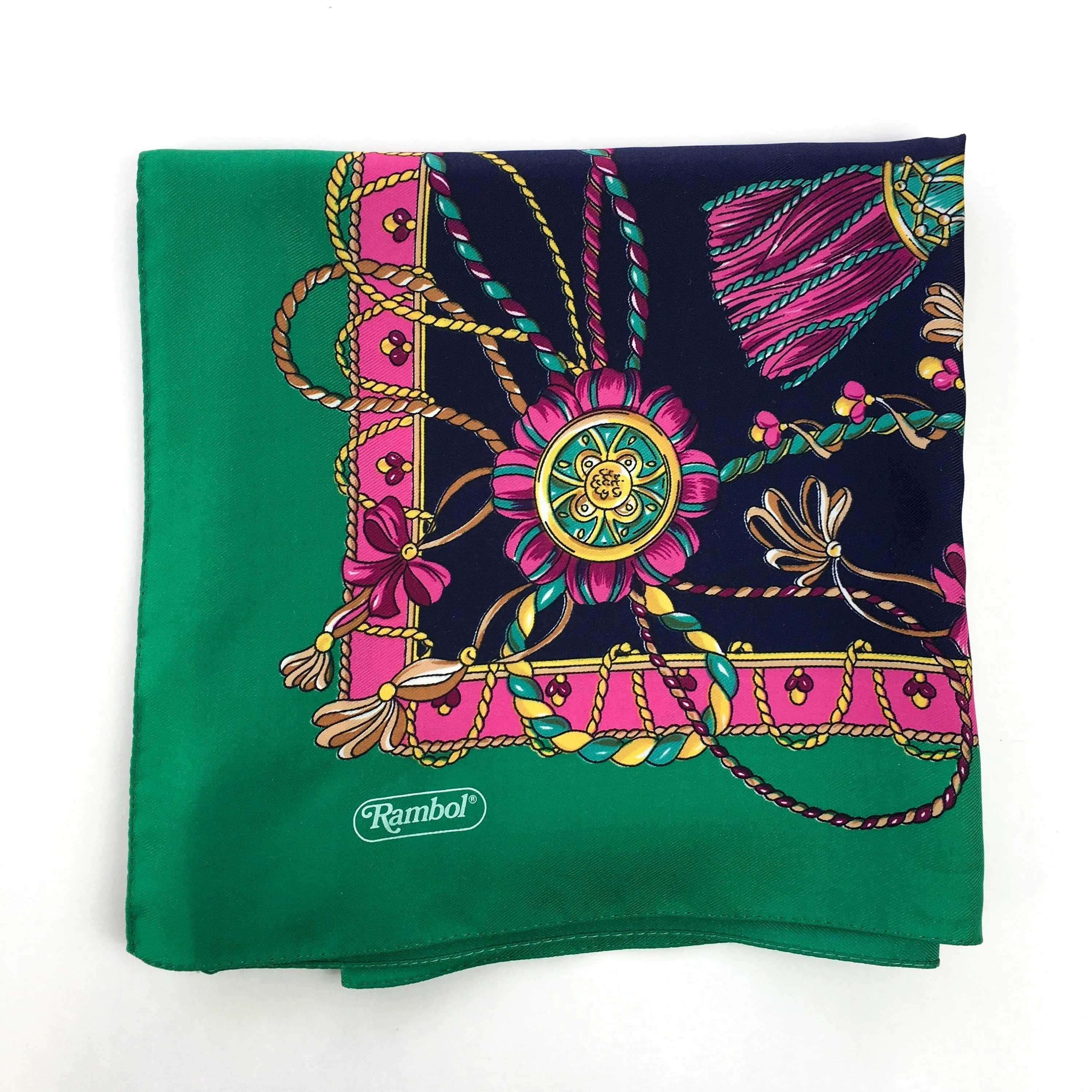 80s vintage scarf, jewel theme 💌 FREE SHIPPING