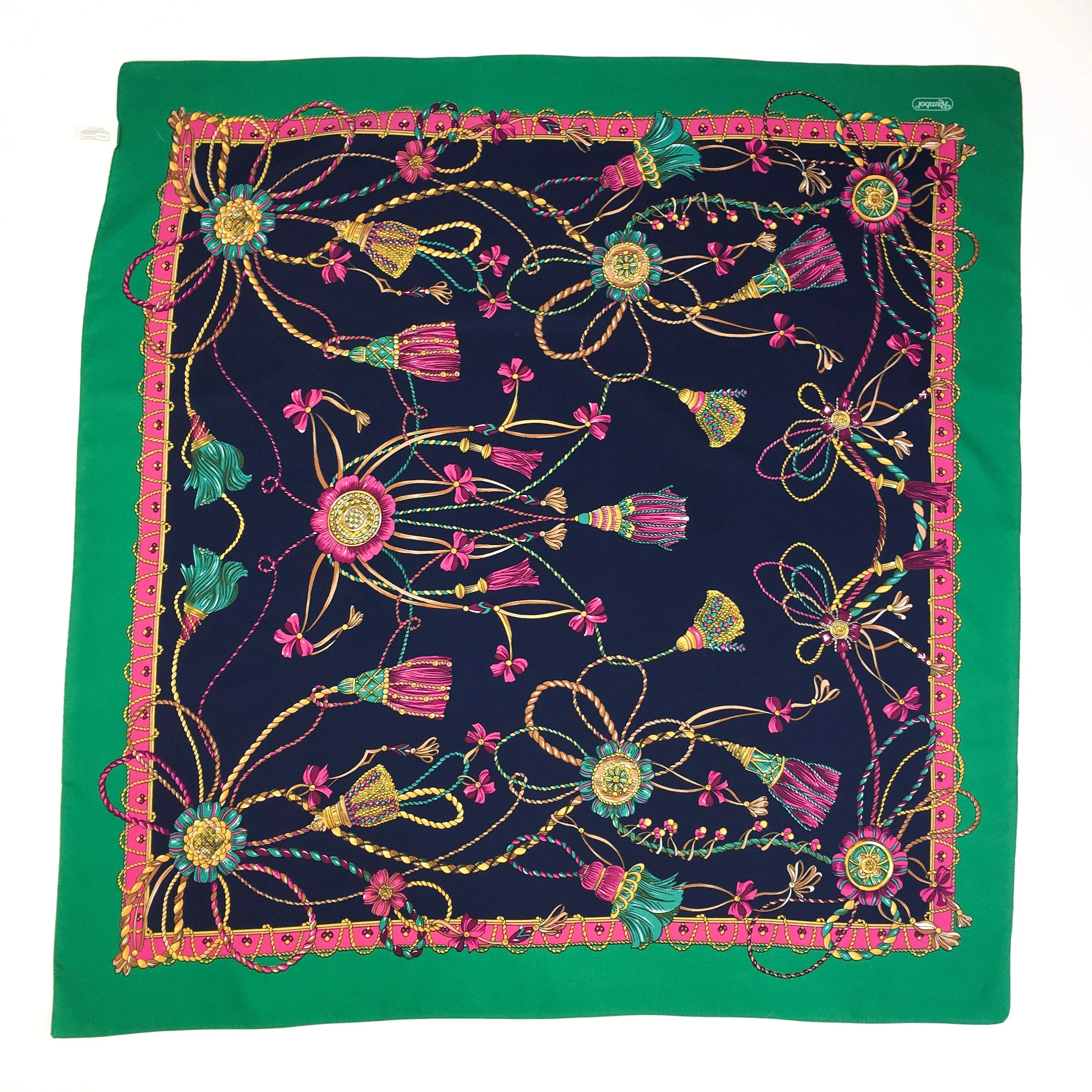80s vintage scarf, jewel theme 💌 FREE SHIPPING