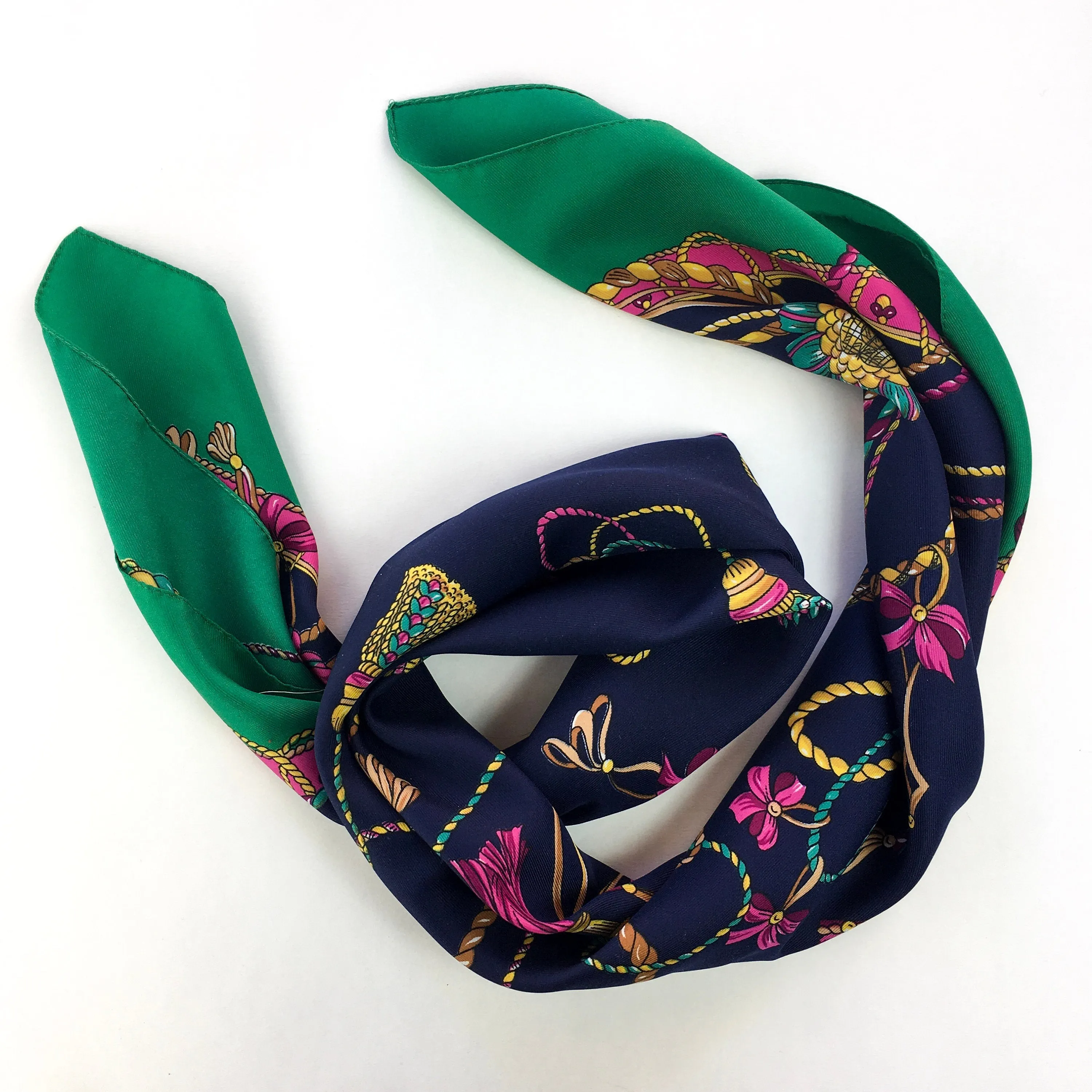 80s vintage scarf, jewel theme 💌 FREE SHIPPING