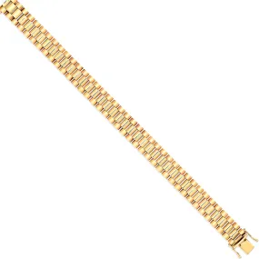 9ct Gold 14mm 8 Inch President Link Style Watch Bracelet 40g