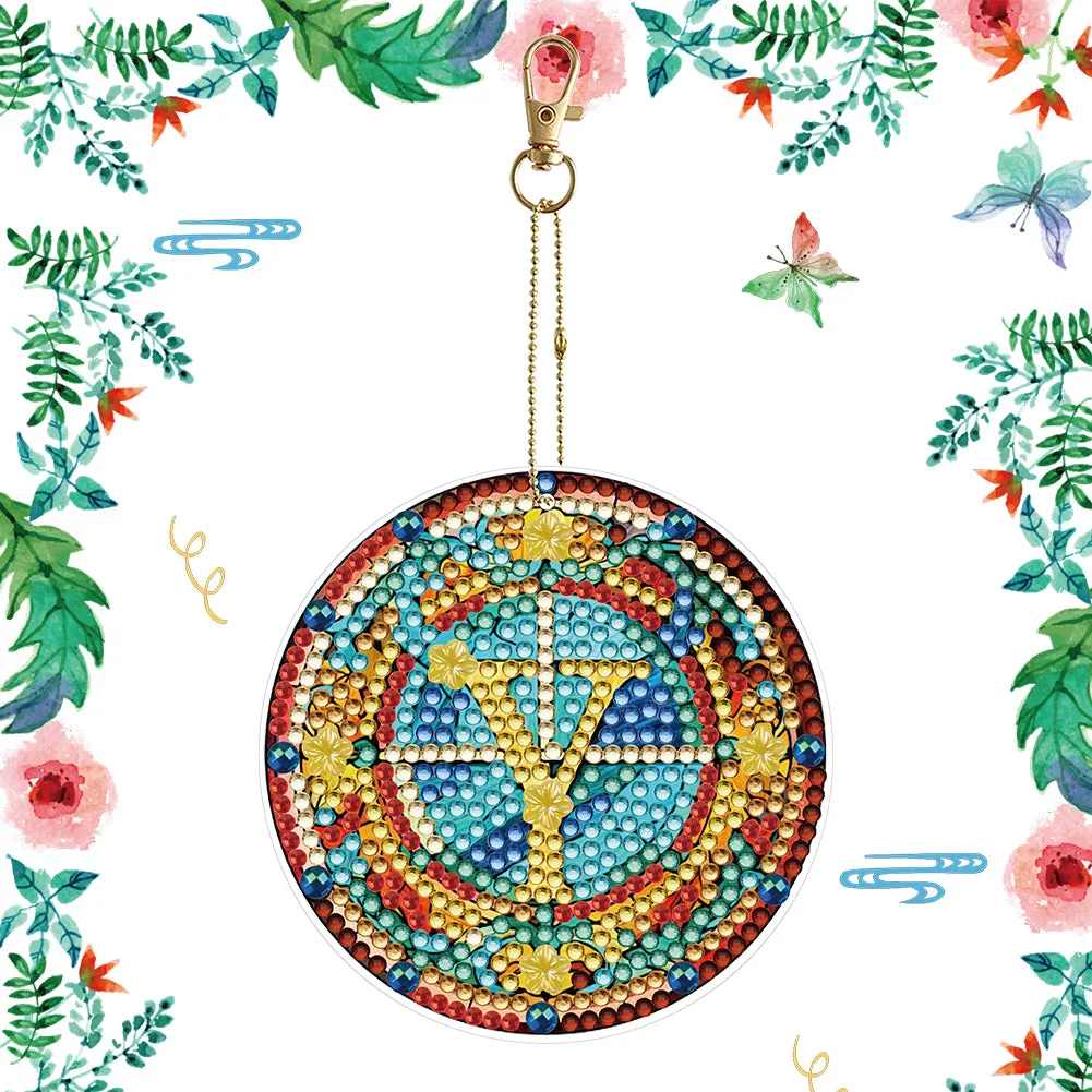 A-Z 26 Letters Double Sided Special Shape Diamond Painting Keychain Pendant (Y)