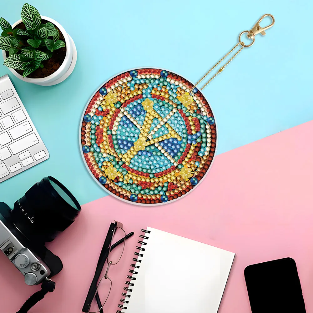 A-Z 26 Letters Double Sided Special Shape Diamond Painting Keychain Pendant (Y)