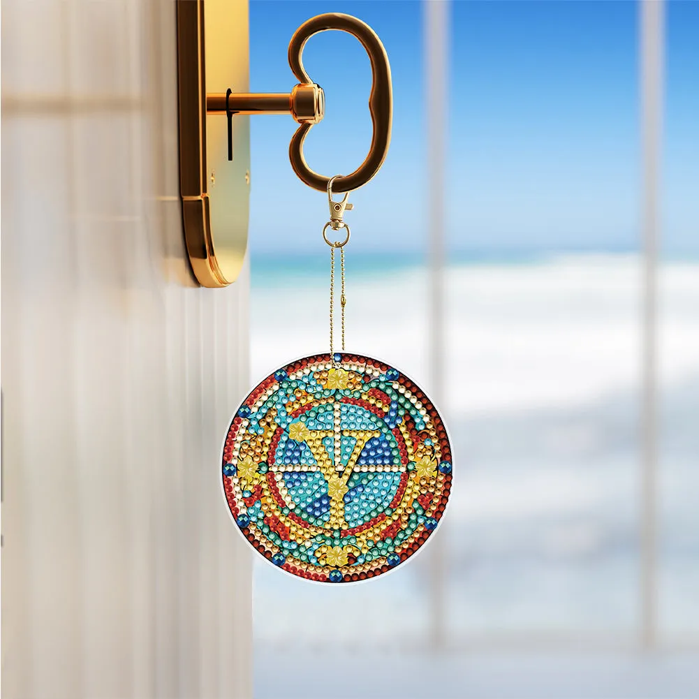 A-Z 26 Letters Double Sided Special Shape Diamond Painting Keychain Pendant (Y)