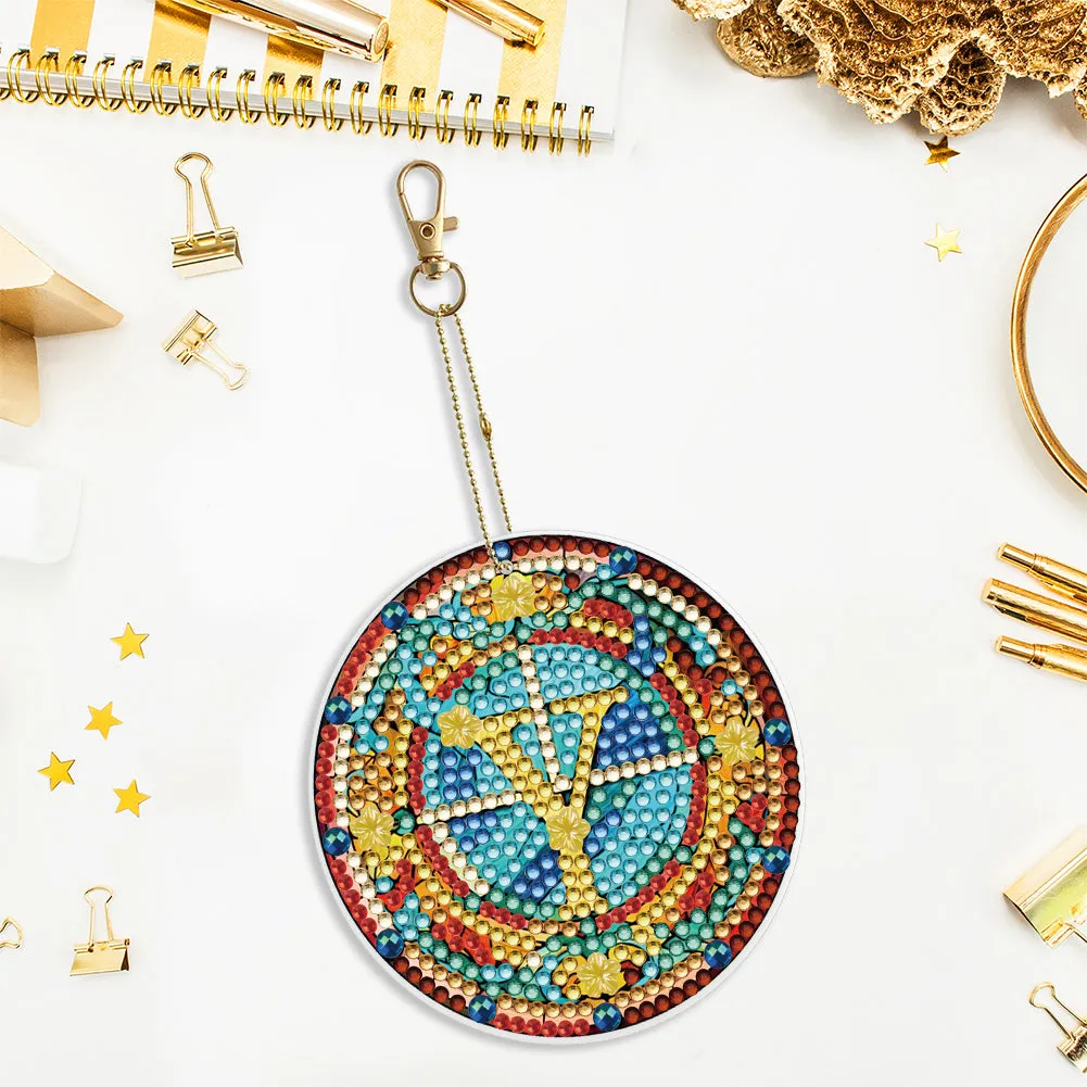 A-Z 26 Letters Double Sided Special Shape Diamond Painting Keychain Pendant (Y)