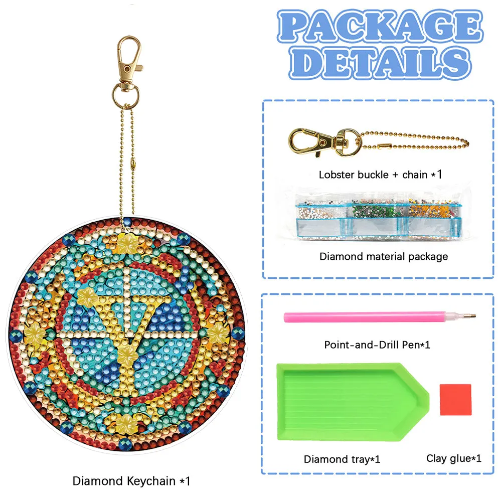 A-Z 26 Letters Double Sided Special Shape Diamond Painting Keychain Pendant (Y)