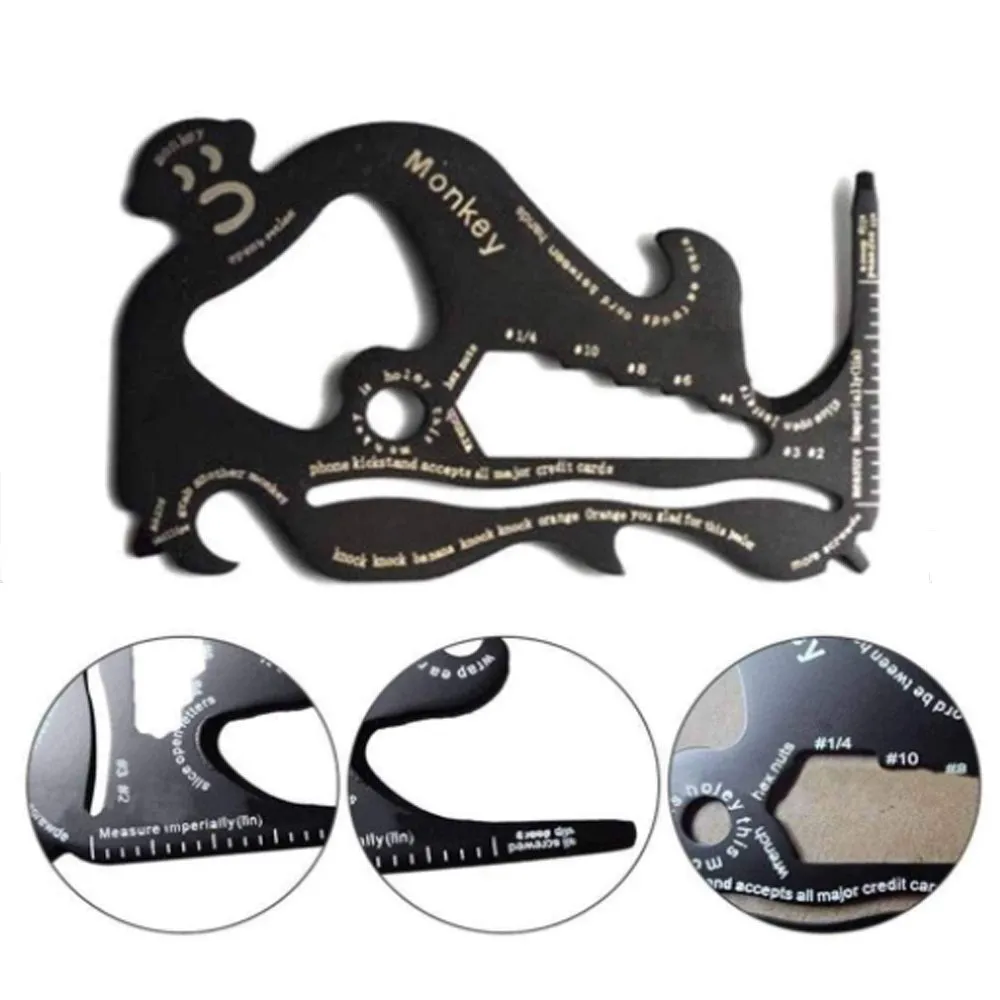 Acme Approved Pocket Monkey Multi Tools Credit Card Pocket and Wallet Multitool Card | 15 in 1 | EDC | Zombie Survival Kit Outdoor Multi-tool Wallet sized For Men and Women