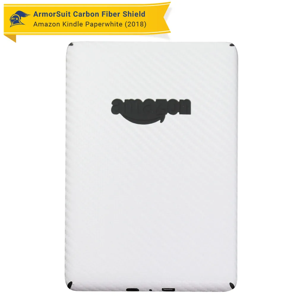 Amazon Kindle Paperwhite (2018) Screen Protector   White Carbon Fiber Skin