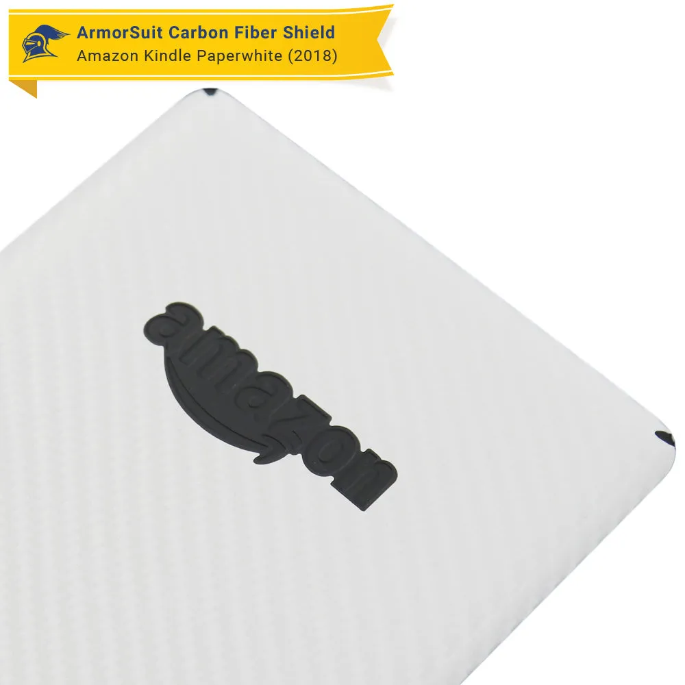 Amazon Kindle Paperwhite (2018) Screen Protector   White Carbon Fiber Skin