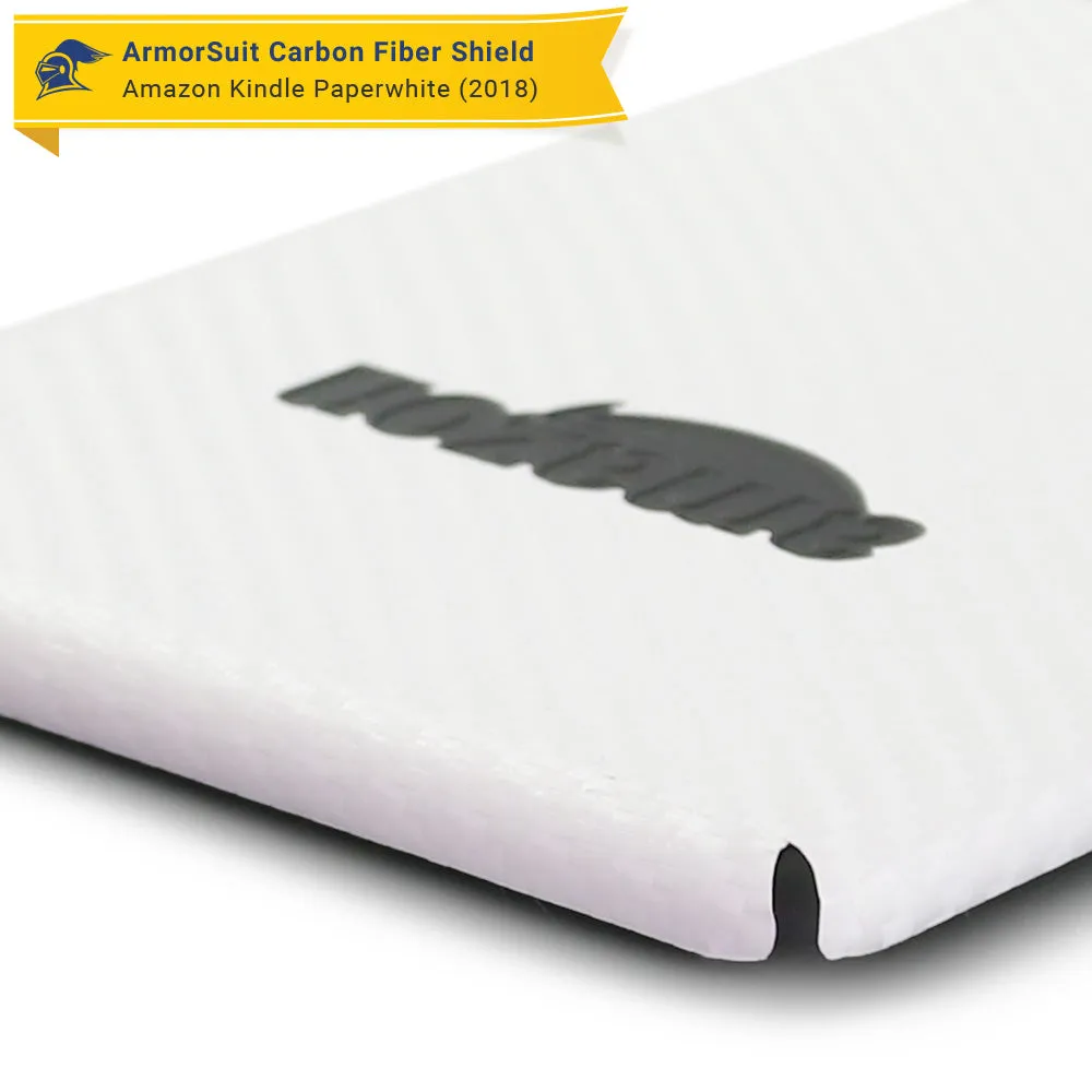 Amazon Kindle Paperwhite (2018) Screen Protector   White Carbon Fiber Skin