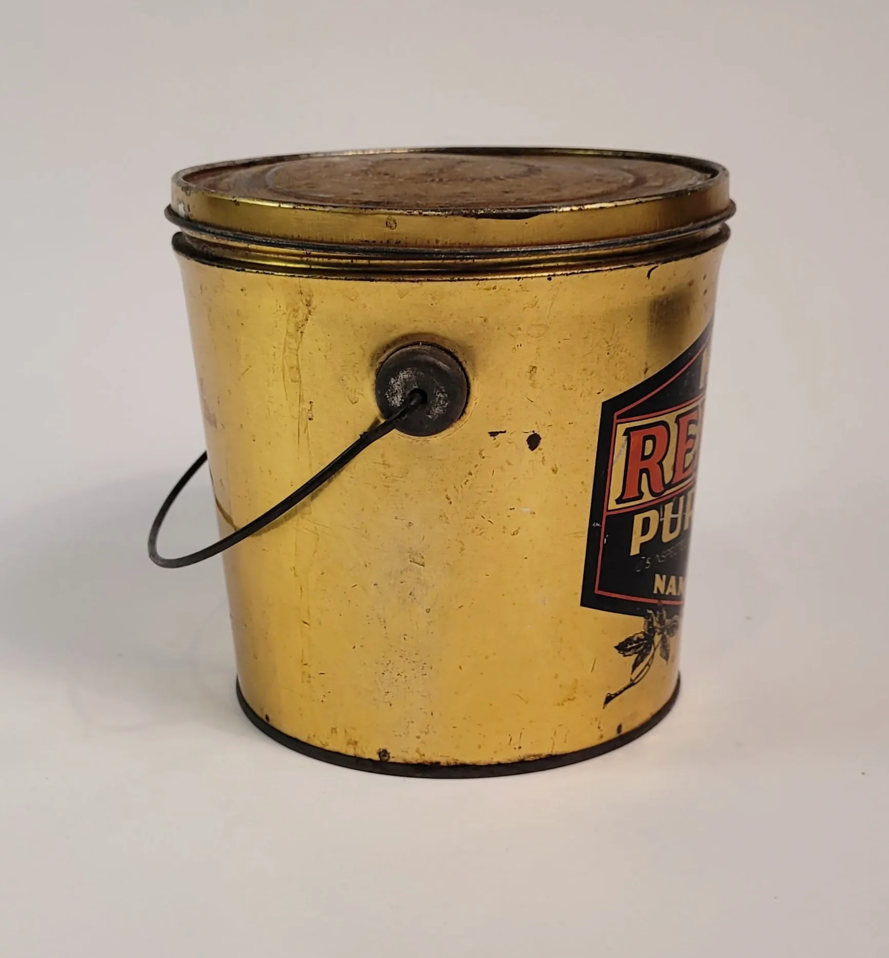 Antique 1920's KING'S RED ROSE LARD TIN, Idaho, Vintage Kitchen, Empty