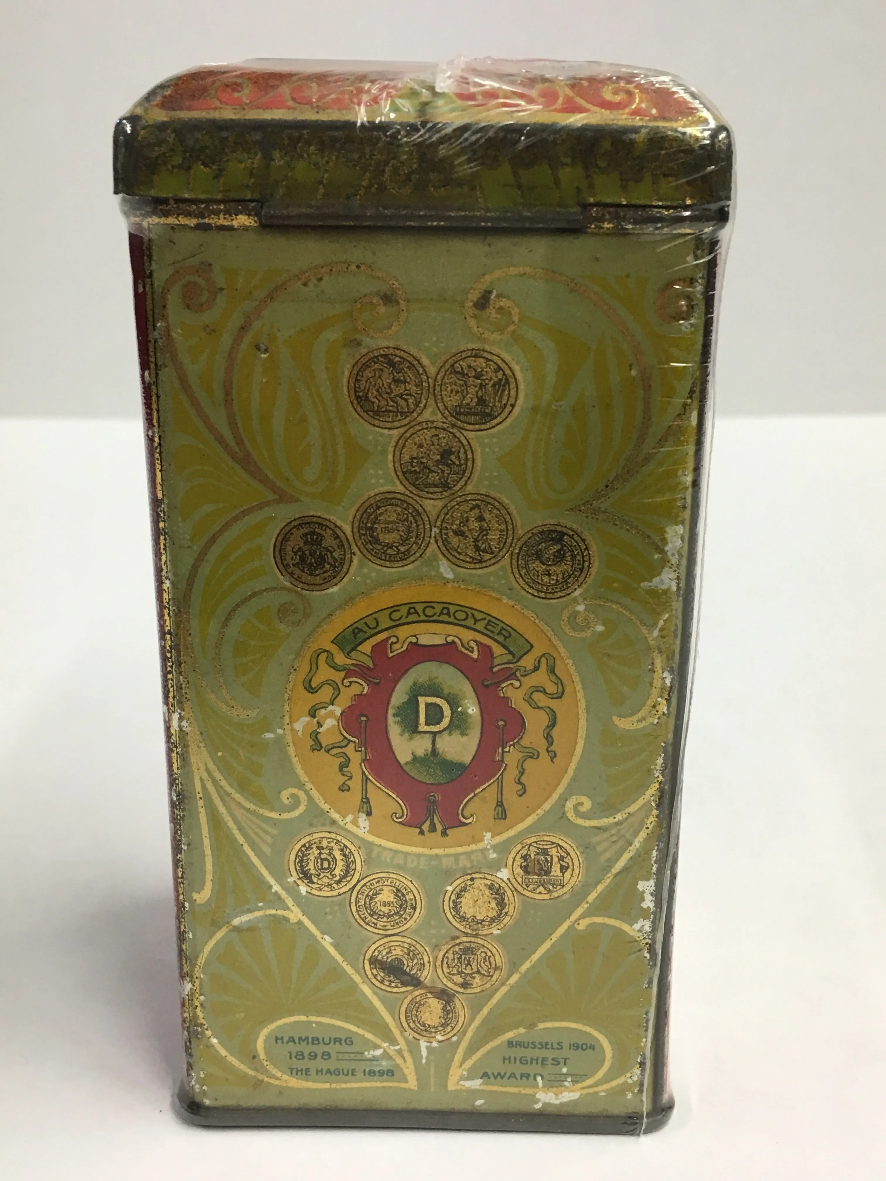 Antique DROSTE’S Dutch Process COCOA TIN, Hot Chocolate, Haarlem, Vintage Kitchen
