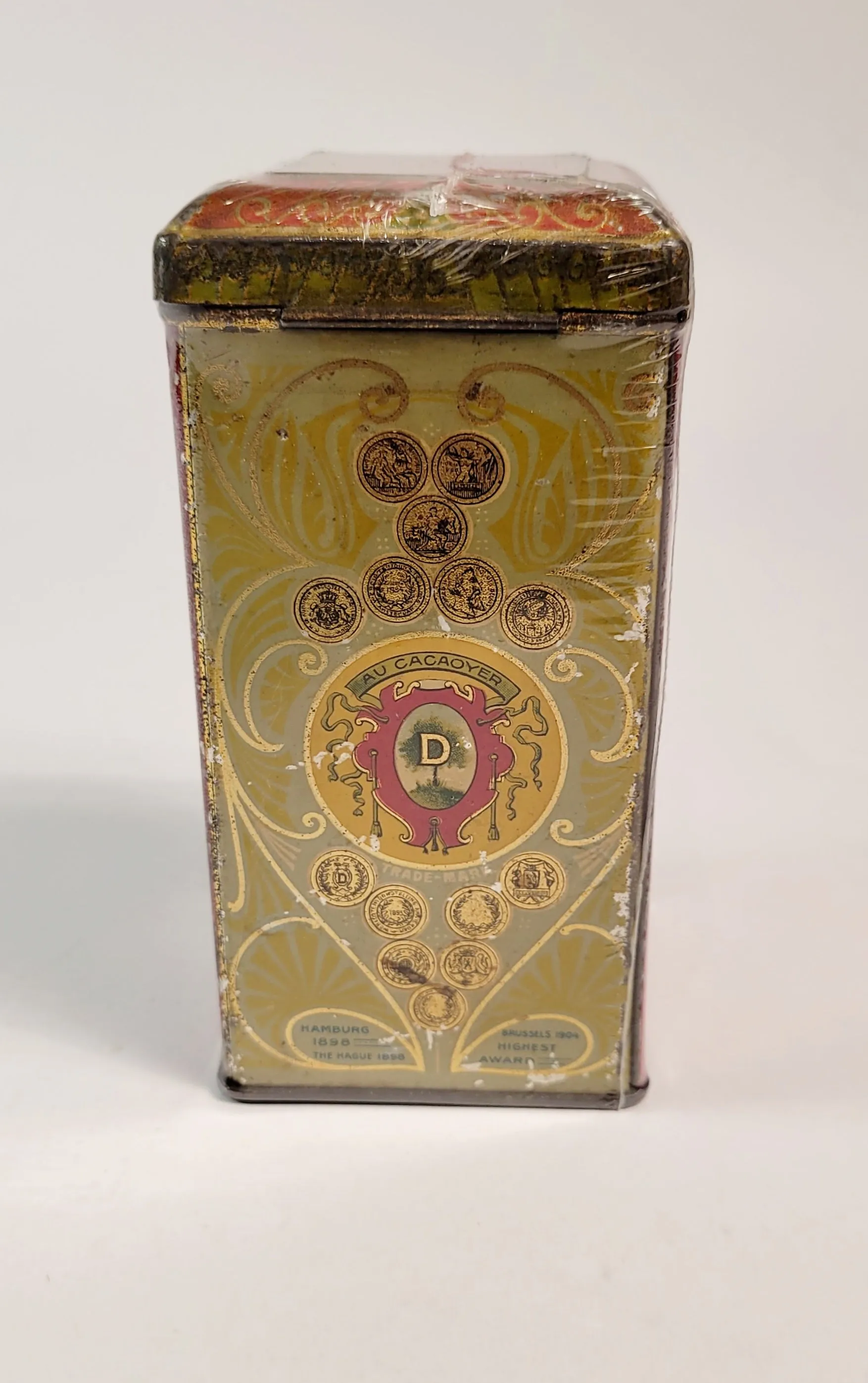 Antique DROSTE’S Dutch Process COCOA TIN, Hot Chocolate, Haarlem, Vintage Kitchen