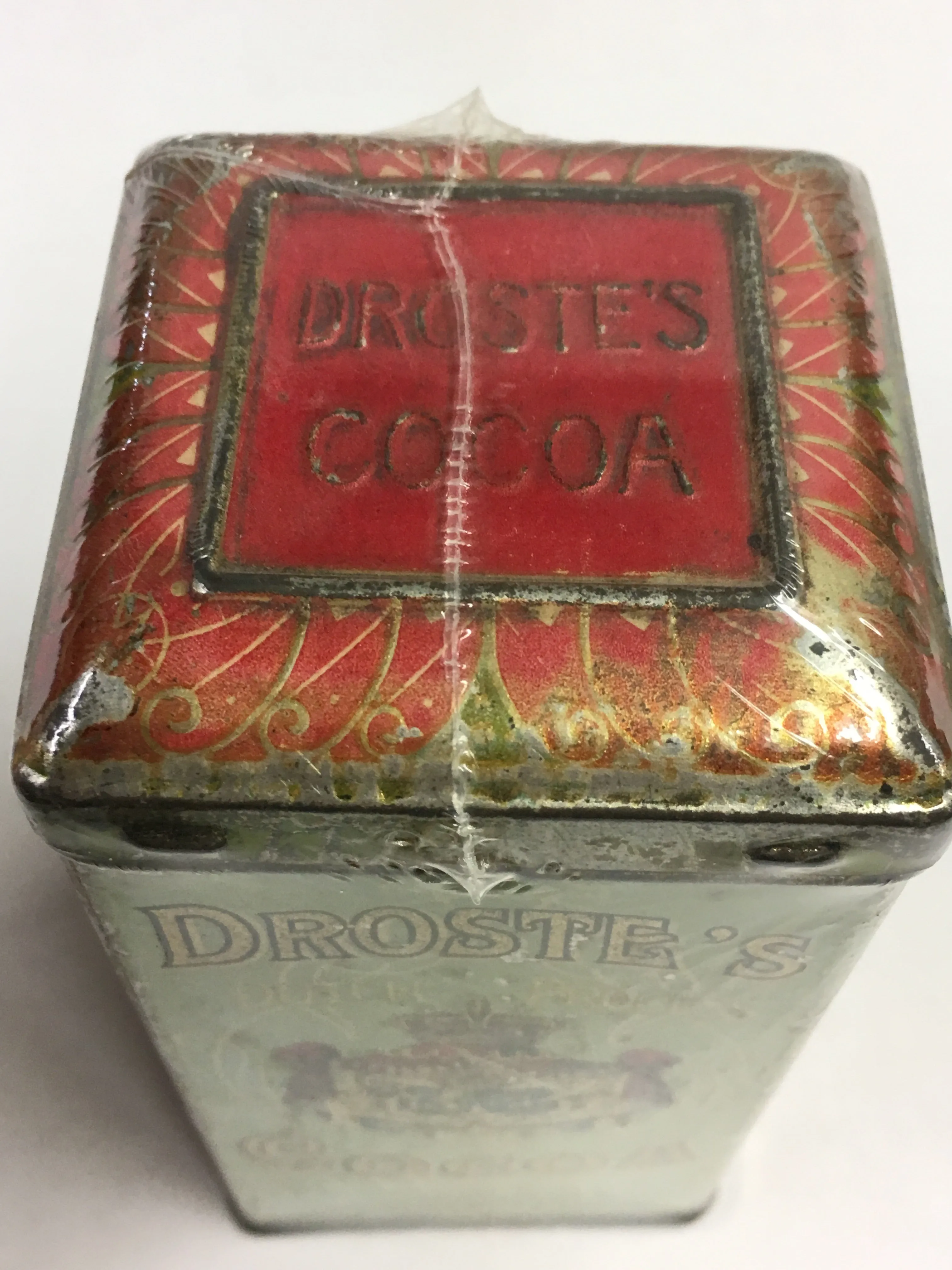 Antique DROSTE’S Dutch Process COCOA TIN, Hot Chocolate, Haarlem, Vintage Kitchen