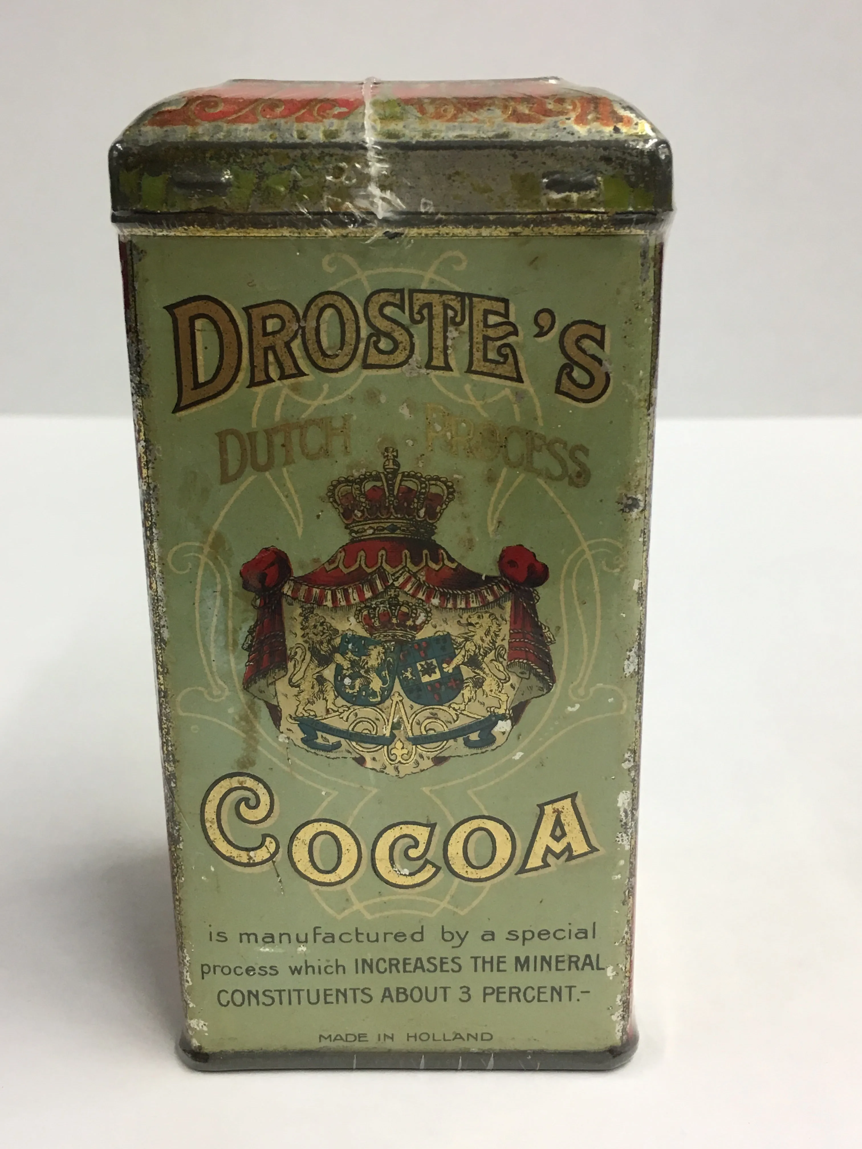 Antique DROSTE’S Dutch Process COCOA TIN, Hot Chocolate, Haarlem, Vintage Kitchen