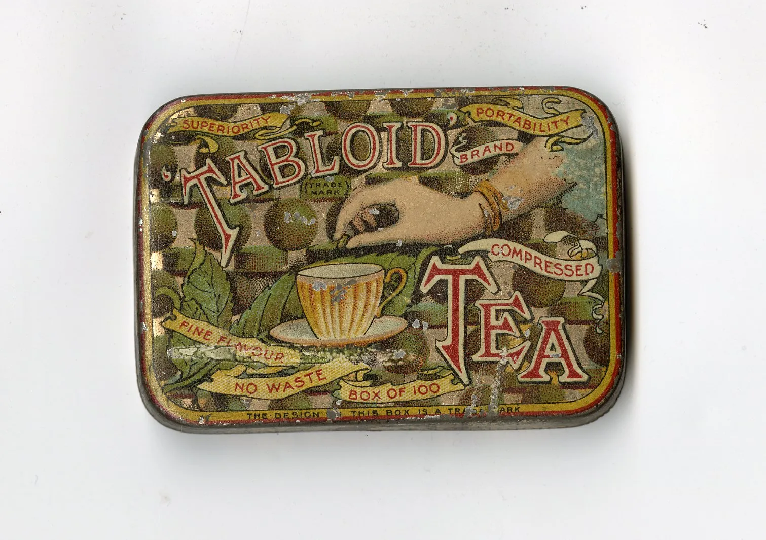 Antique Victorian TABLOID TEA Tin B, Empty