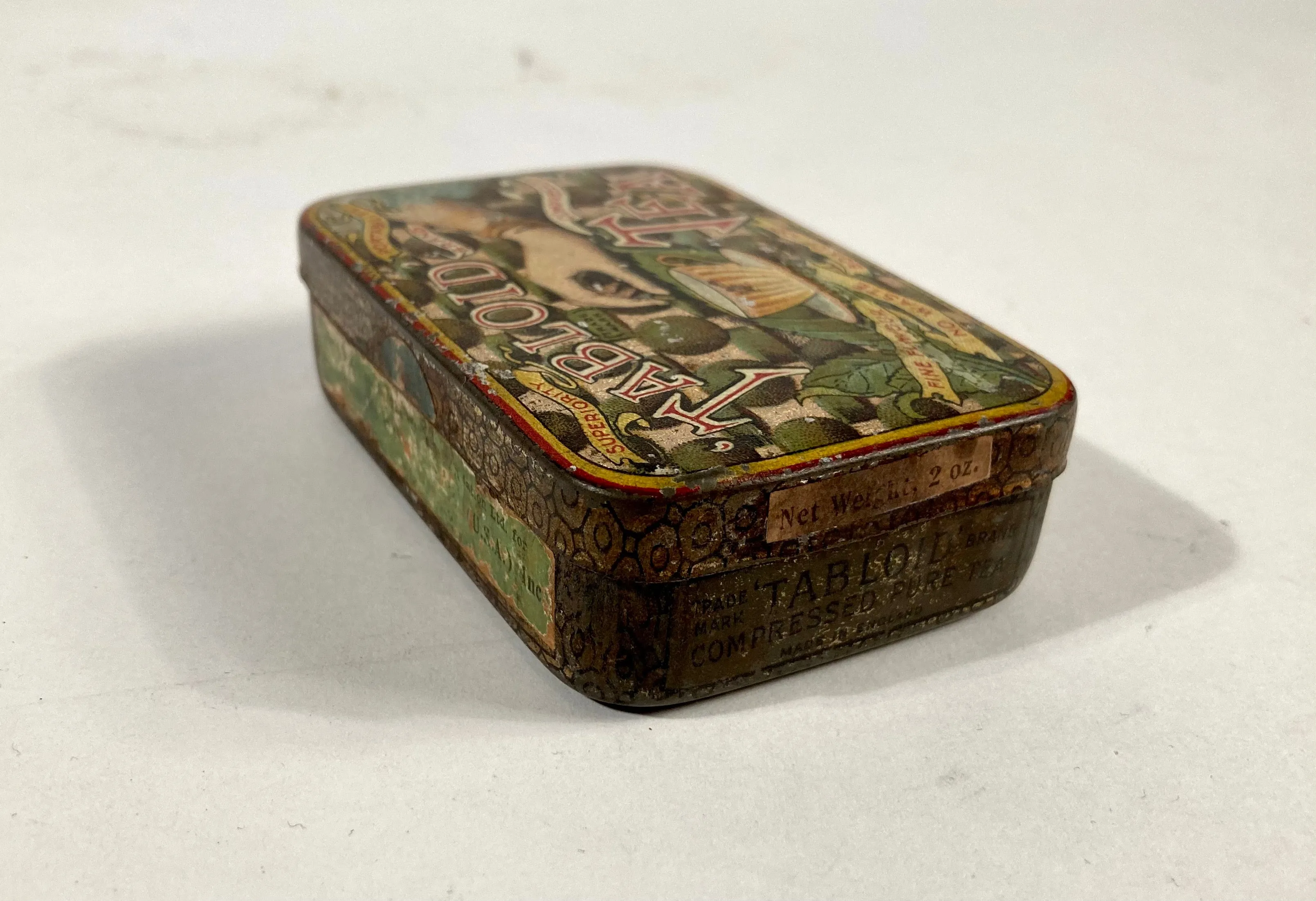 Antique Victorian TABLOID TEA Tin B, Empty